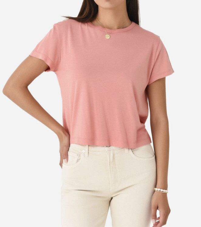Agolde AGOLDE Short Drew Tee in Smoothie ( S ) Size S / US 4 / IT 40 - 1 Thumbnail