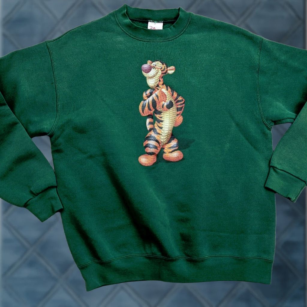 Disney Vtg Disney Tigger Womens M Green Sweater Long Sleeve Crew Neck Shirt Ladies Pullover Knit Shirt Christmas Plush Tiger Disney Gift Size M / US 6-8 / IT 42-44 - 1 Thumbnail