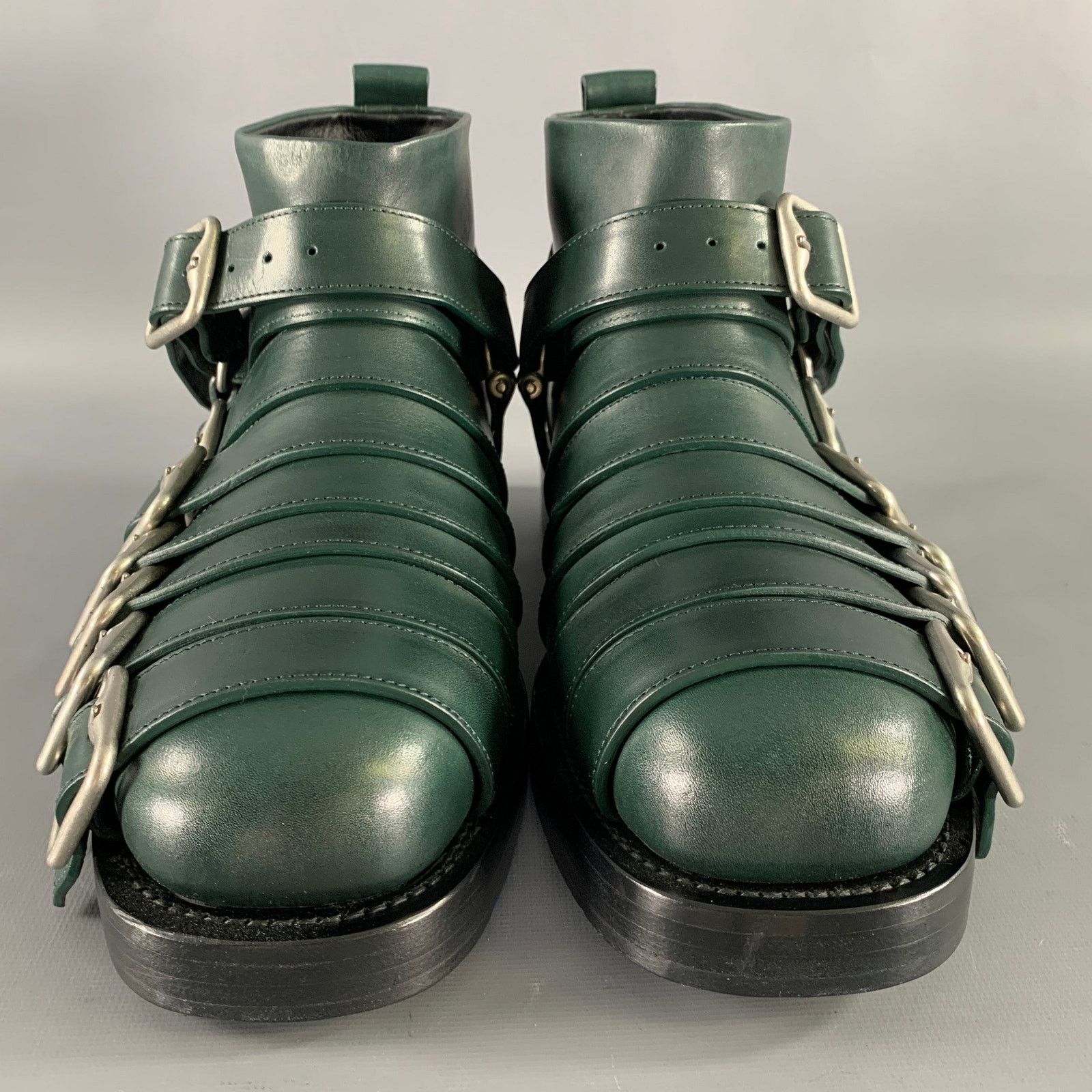 Burberry BURBERRY Size 8.5 Green Leather Pull On Boots Size US 8.5 / EU 41-42 - 4 Thumbnail