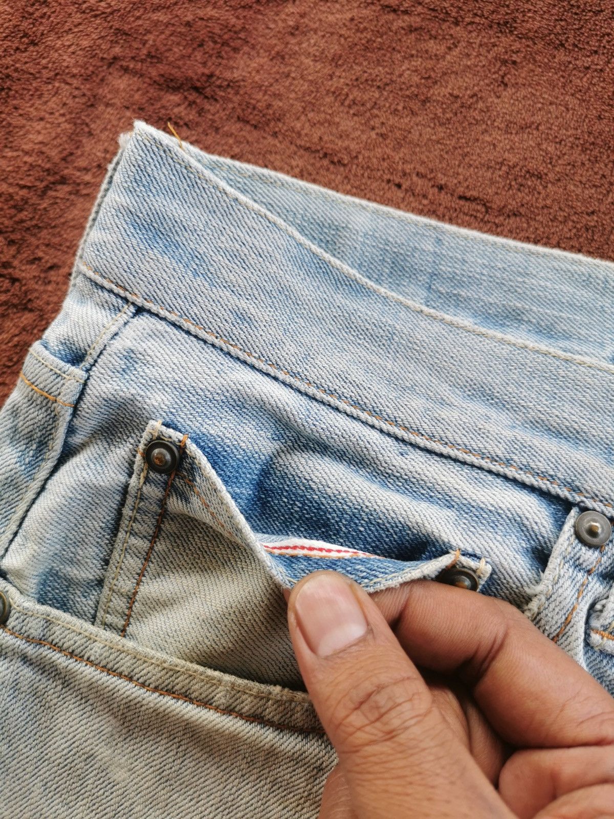 Japanese Brand Global Work Selvedge 3Quarter Short Denim Jeans Size US 34 / EU 50 - 5 Thumbnail
