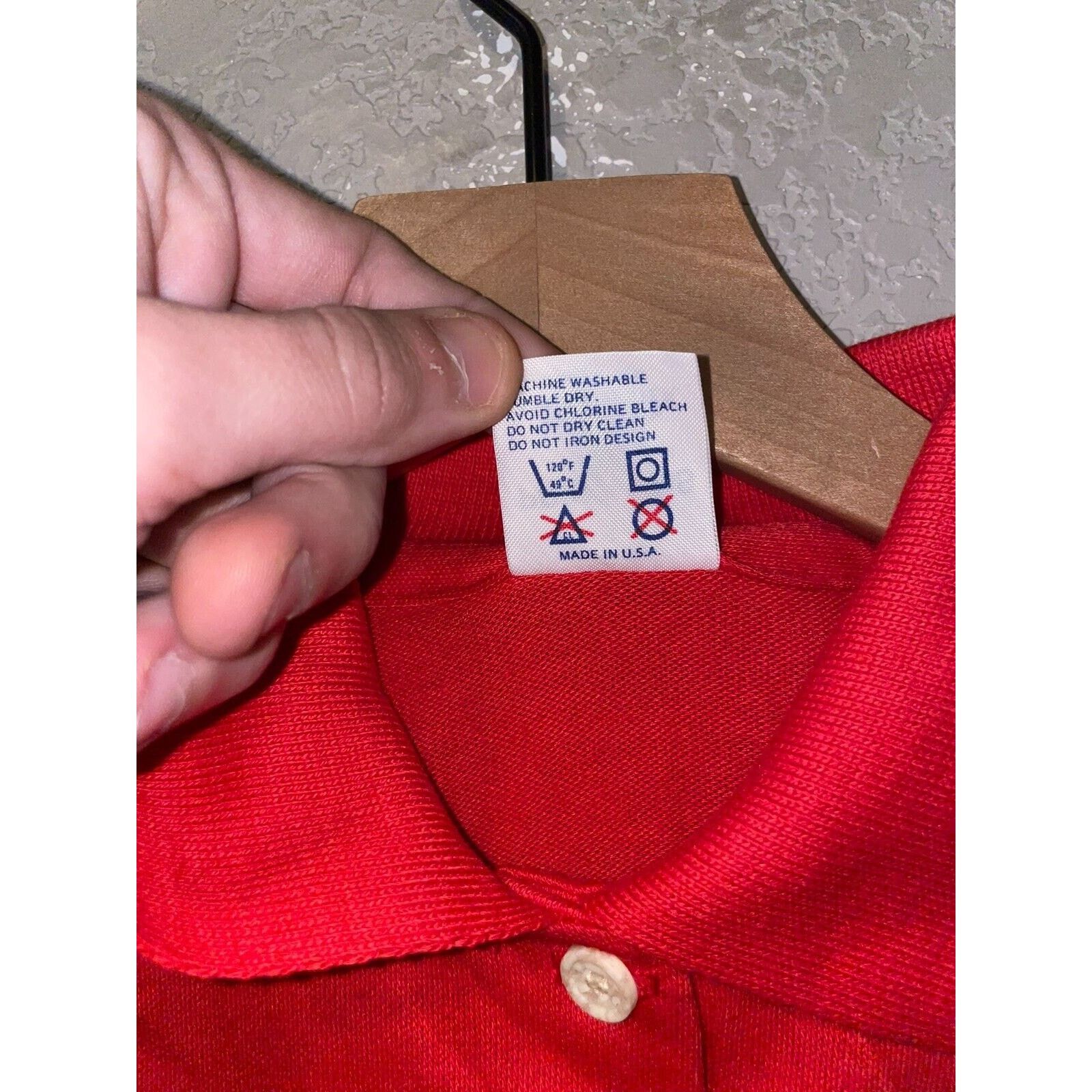 Vintage Womens 1980s Red Polo Shirt Print-Ons Red Top 1980s Medium Size M / US 6-8 / IT 42-44 - 6 Thumbnail