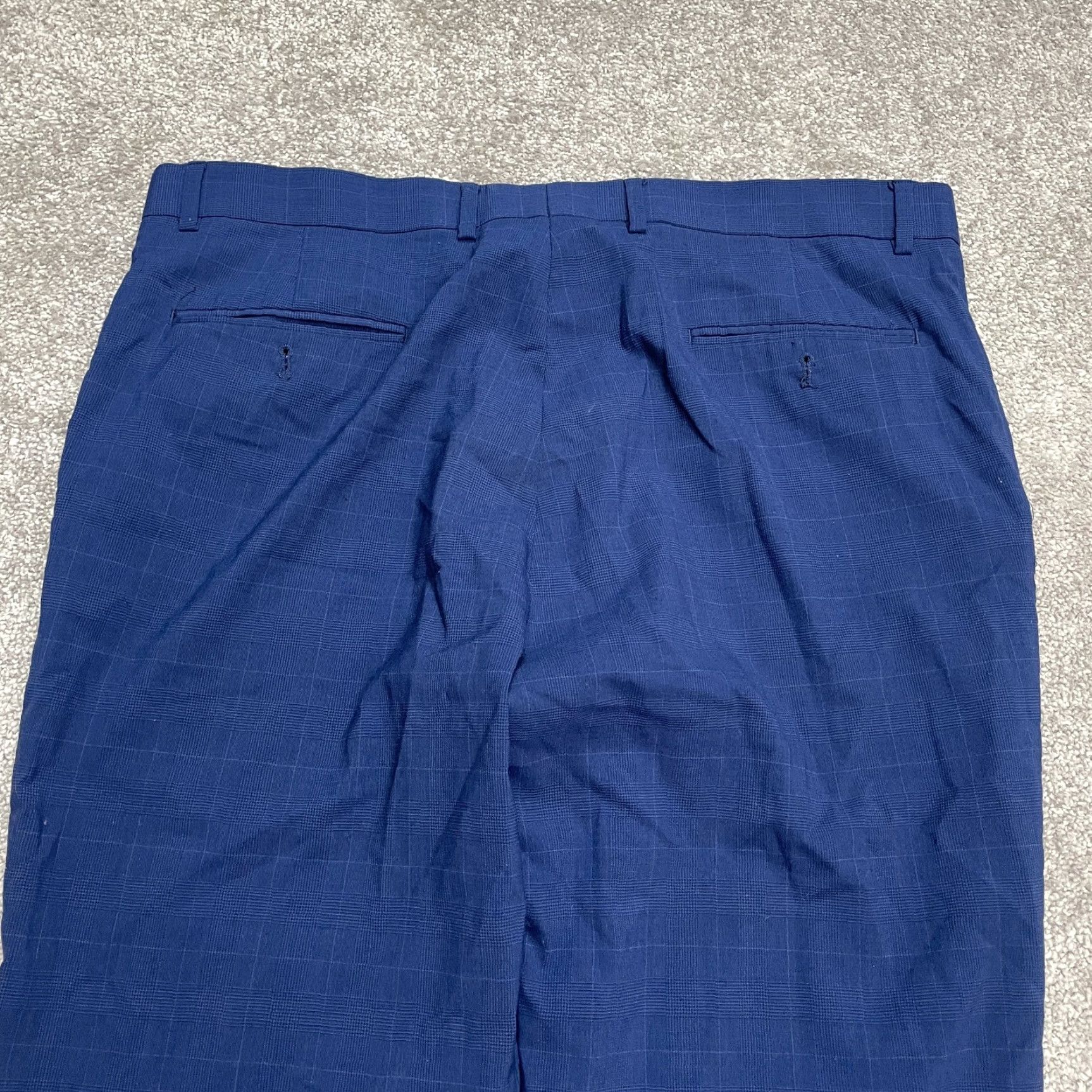 Tommy Hilfiger Tommy Hilfiger Pants Mens 38x32 Blue Plaid Dress Wool Blend Straight Leg Work Size US 38 / EU 54 - 4 Thumbnail