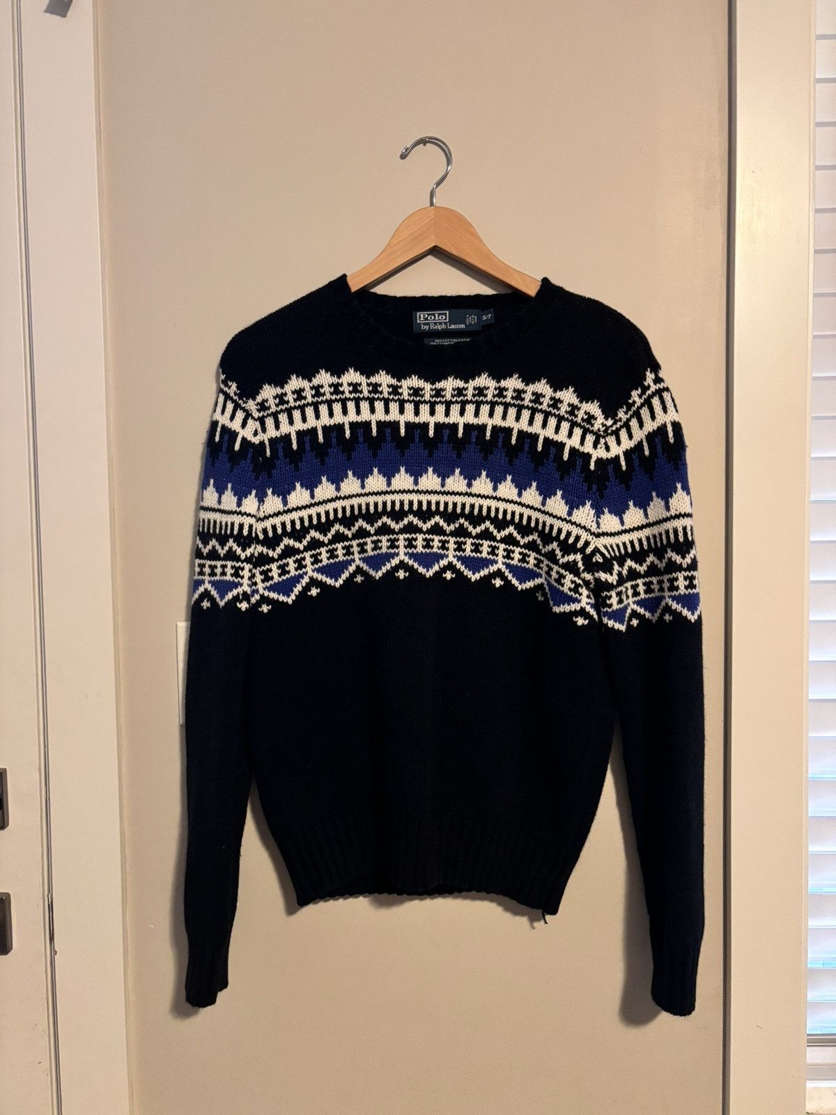 Polo Ralph Lauren Polo Ralph Lauren Black Blue Fair Isle Sweater Vintage Size US S / EU 44-46 / 1 - 1 Thumbnail