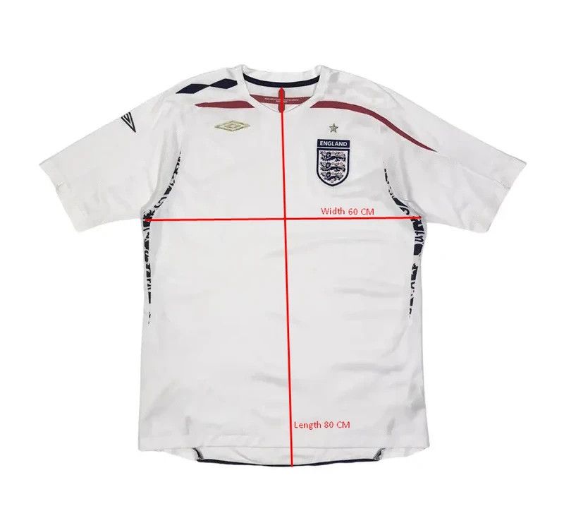 Umbro England 2007-09 Home Football T-Shirt Size XL Size US XL / EU 56 / 4 - 3 Thumbnail