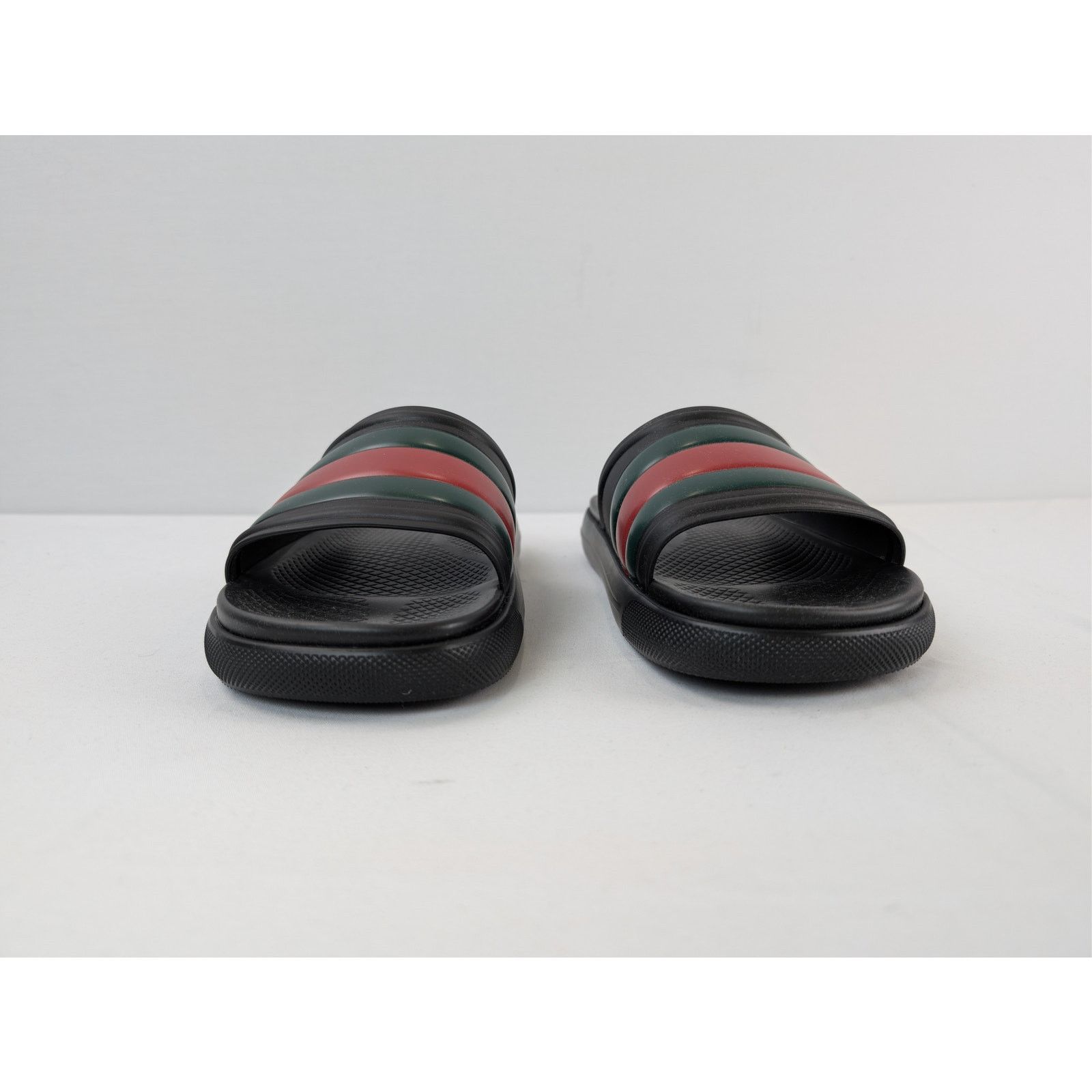 Gucci o1rshd1 Men's Web Slide Sandal Slipper with signature green Size US 11.5 / EU 44-45 - 8 Thumbnail