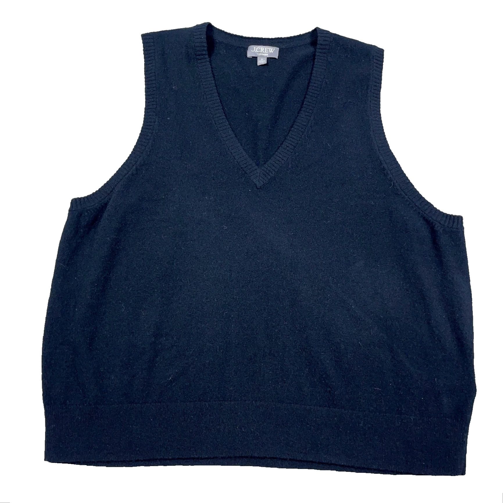 J.Crew J.CREW Sweater Vest Women 3X Black 100% Cashmere V Neck Pullover Lightweight Knit Solid Pattern Vintage: No Size XXL / US 16-18 / IT 52-54 - 2 Thumbnail