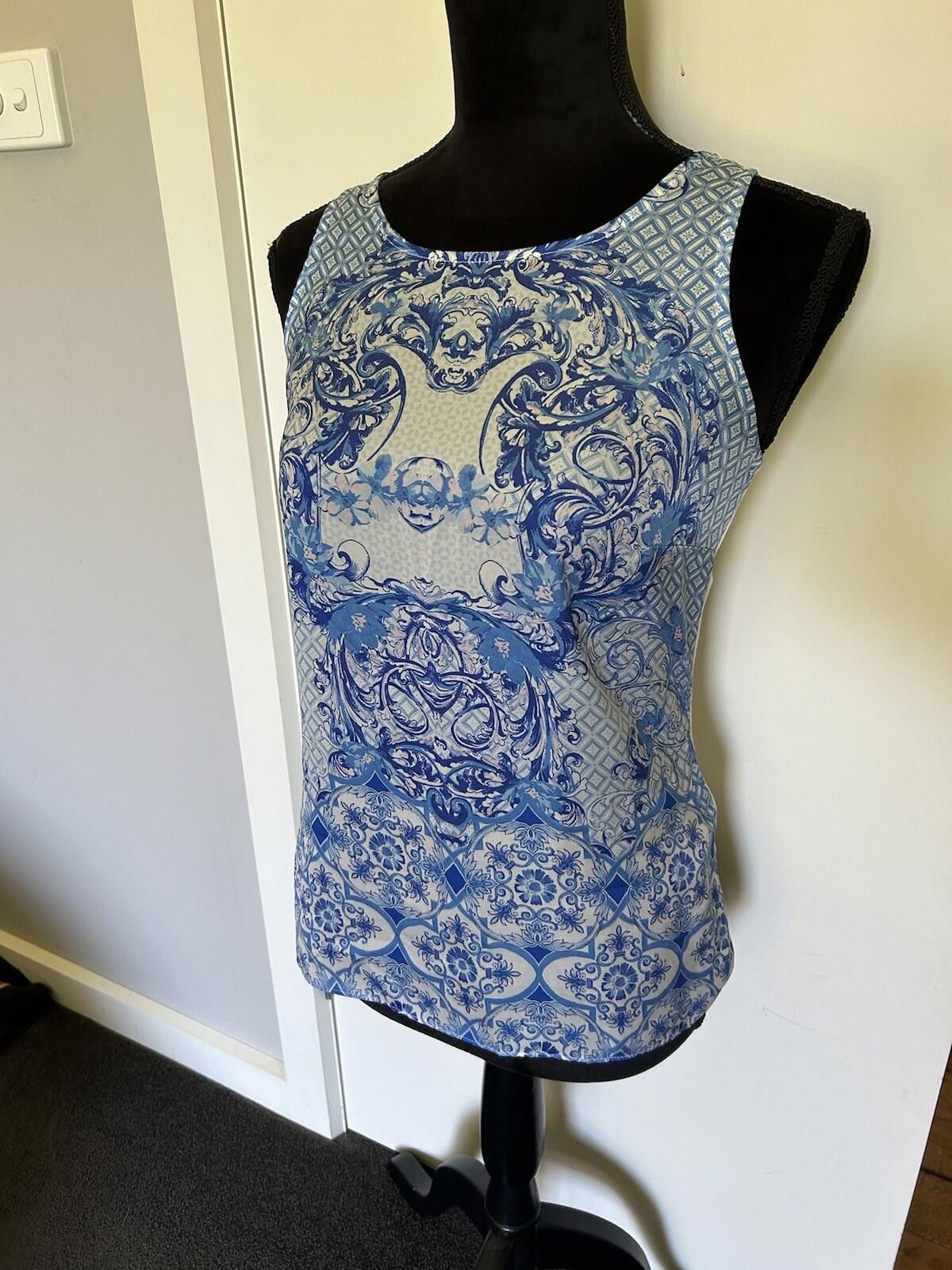 Other Forever New Blue Print Tank Singlet Top - Size 6 (004) Size XS / US 0-2 / IT 36-38 - 3 Thumbnail
