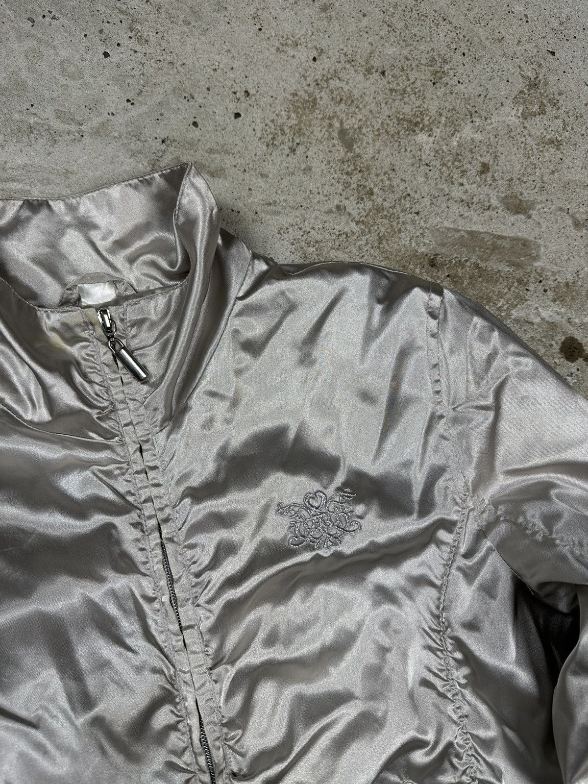 If Six Was Nine × Japanese Brand × Le Grande Bleu (L.G.B.) Vintage Y2K Faux Fur Silver Light Track Bomber Jacket Size US S / EU 44-46 / 1 - 6 Thumbnail