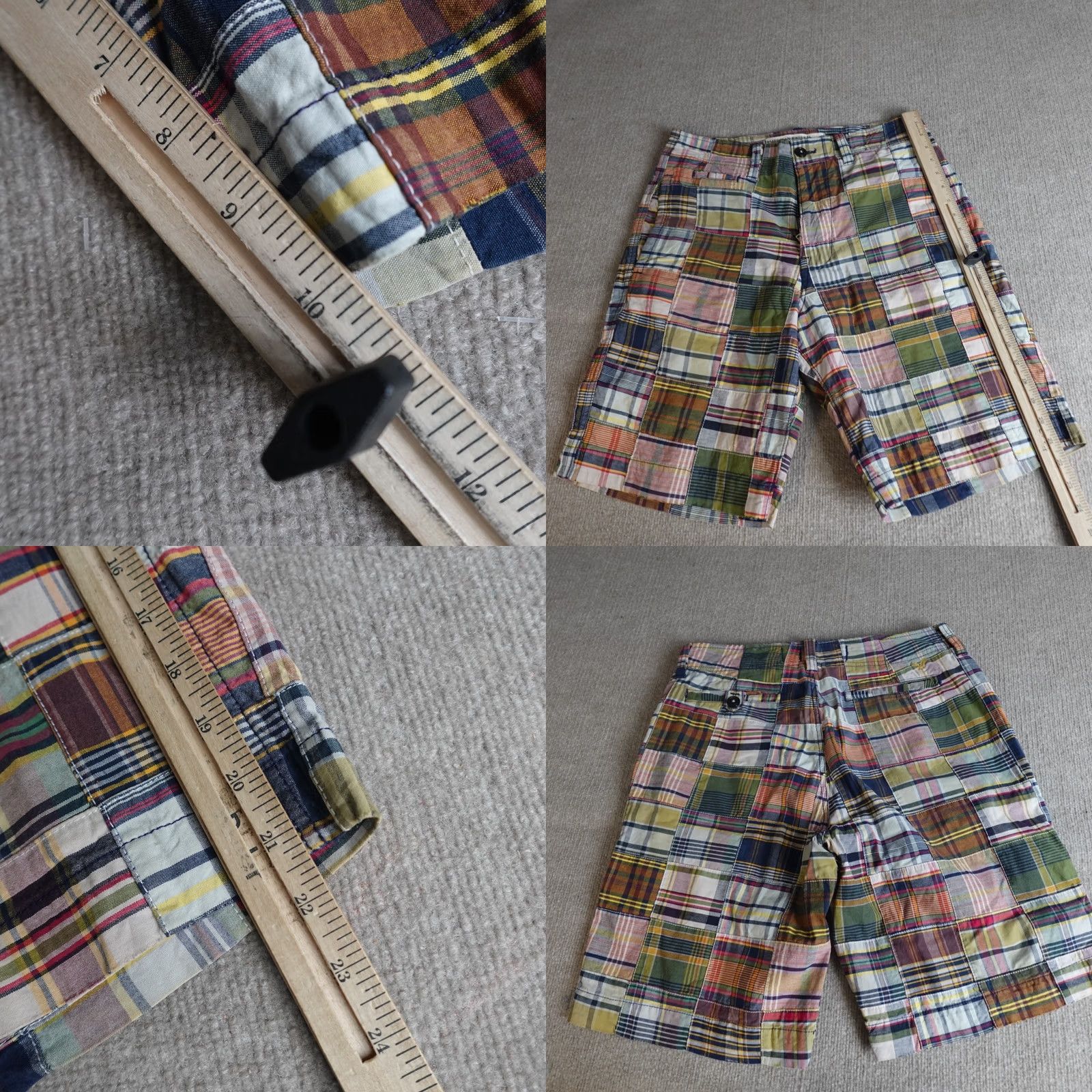American Eagle Outfitters American Eagle Outfitters Shorts 34 Beige Plaid 100% Cotton 10" in Patchwork Y2K Size US 34 / EU 50 - 8 Thumbnail