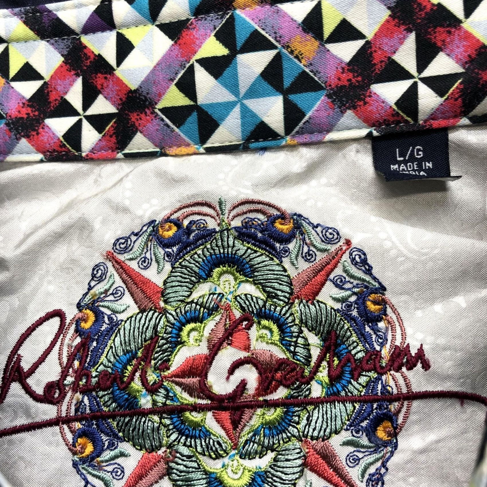 Robert Graham Robert Graham Shirt Mens Large Blue Striped Long Sleeve Button Up Embroidered Size US L / EU 52-54 / 3 - 4 Thumbnail