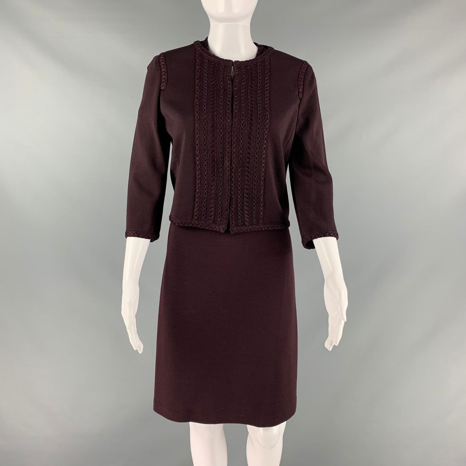 Other ST. JOHN Size 2 Brown Wool Rayon Below Knee Outifts Size XS / US 0-2 / IT 36-38 - 1 Thumbnail