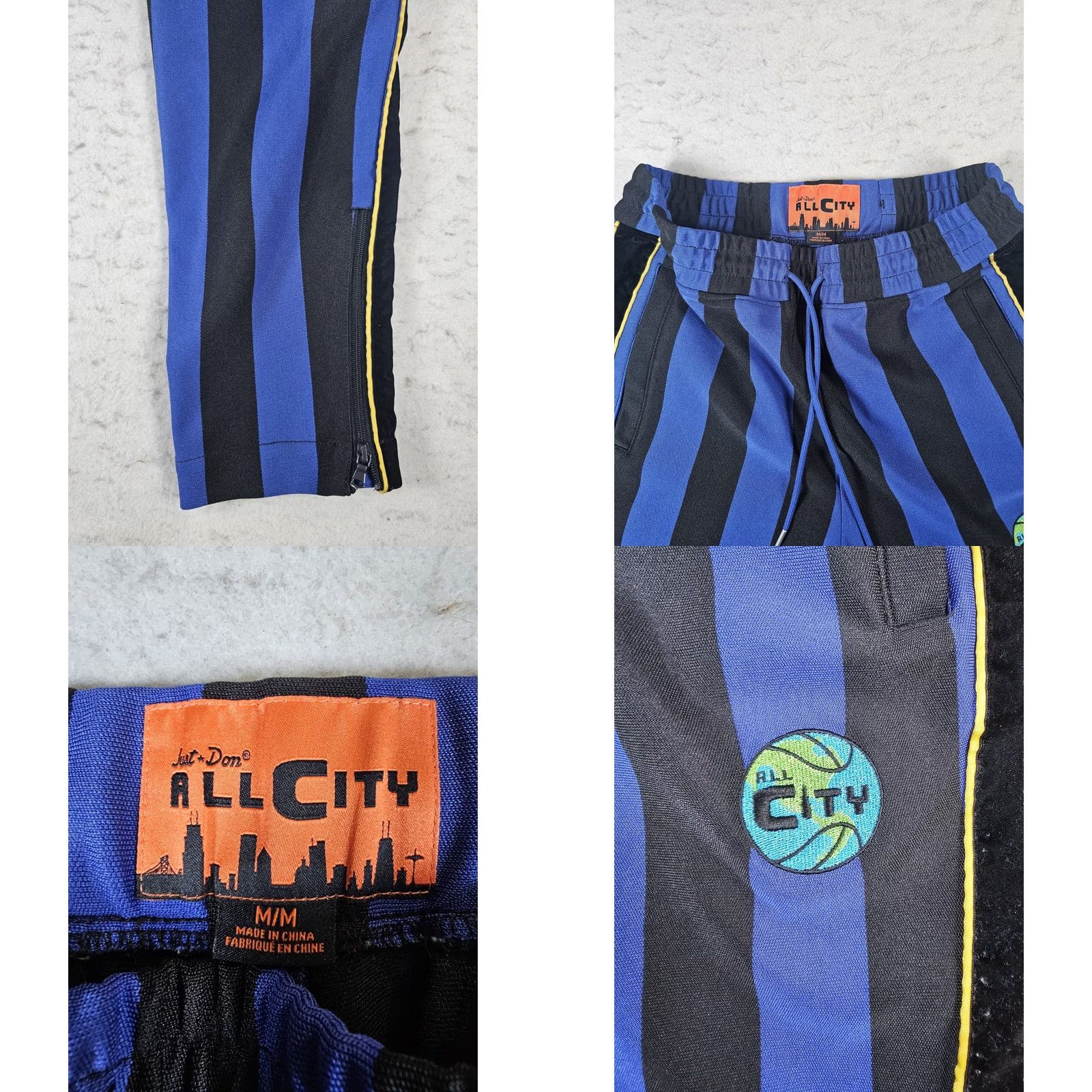 Vintage VINTAGE Just Don All City Sports Pants Blue Striped Sweatpants Tapered Men's Medium Size US 31 - 8 Thumbnail