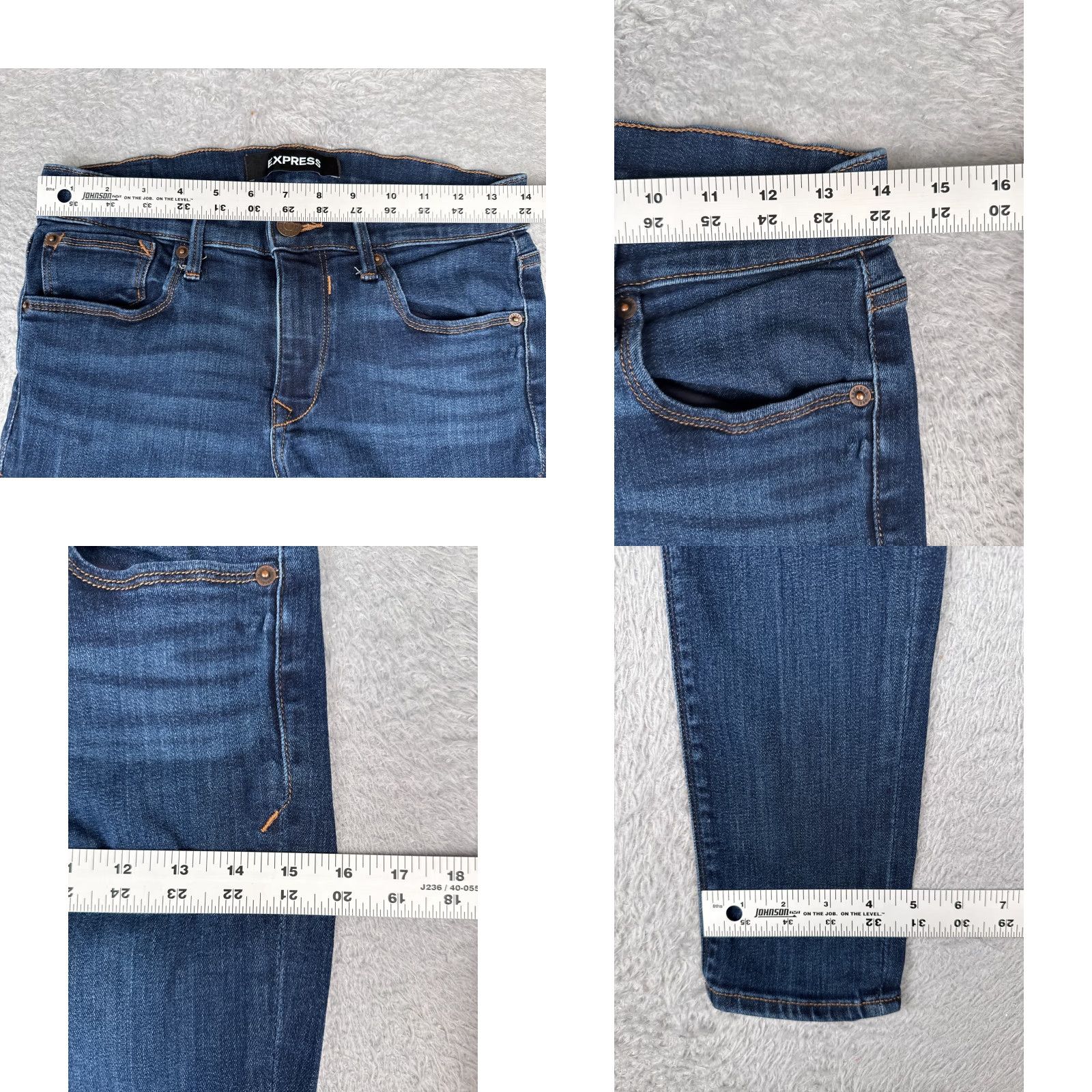 Express Express Jeans Womens Jeans 6P Blue Denim Skinny Cotton Blend Legging Mid Rise 28x26 Womens Size 28" / US 6 / IT 42 - 9 Thumbnail