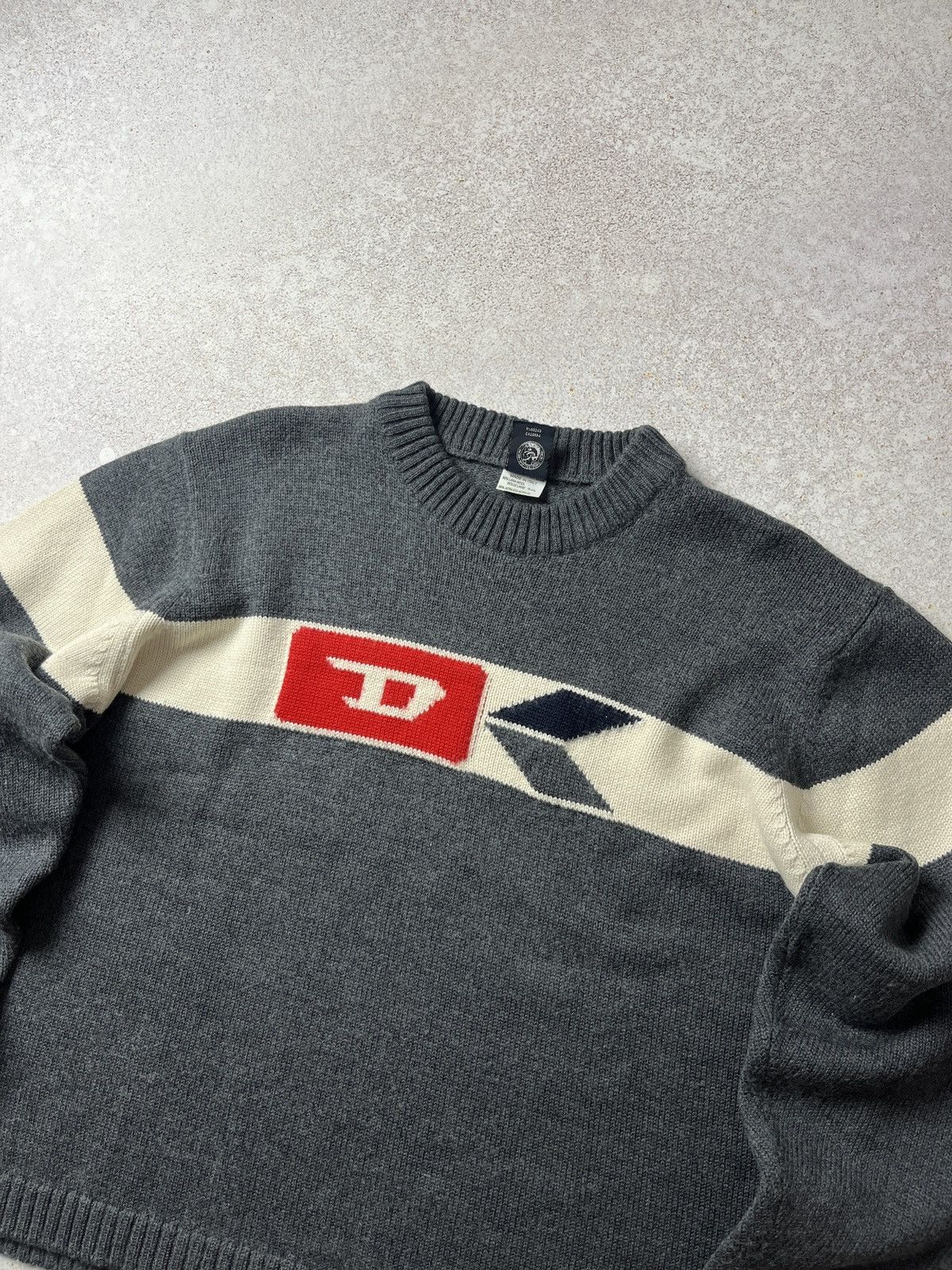 Diesel Vintage 90s Diesel Wool Sweater Knitwear Big Logo Size XL Size US XL / EU 56 / 4 - 2 Thumbnail