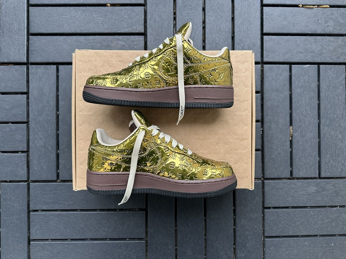 Louis Vuitton Louis Vuitton Nike Air Force 1 Low Gold Size US 6 / EU 39 - 2 Thumbnail
