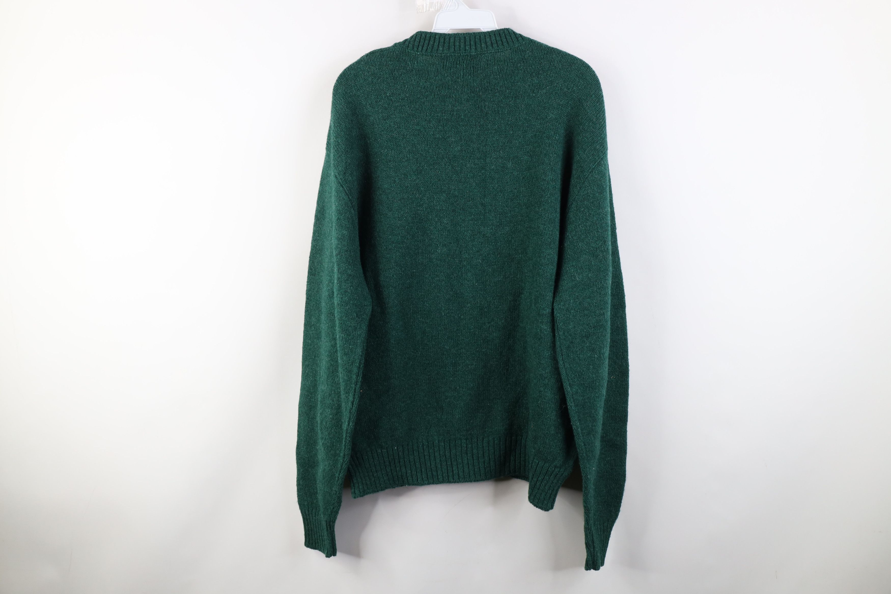 Vintage Vintage 70s Streetwear Knit Crewneck Sweater Green USA Size US XL / EU 56 / 4 - 8 Thumbnail