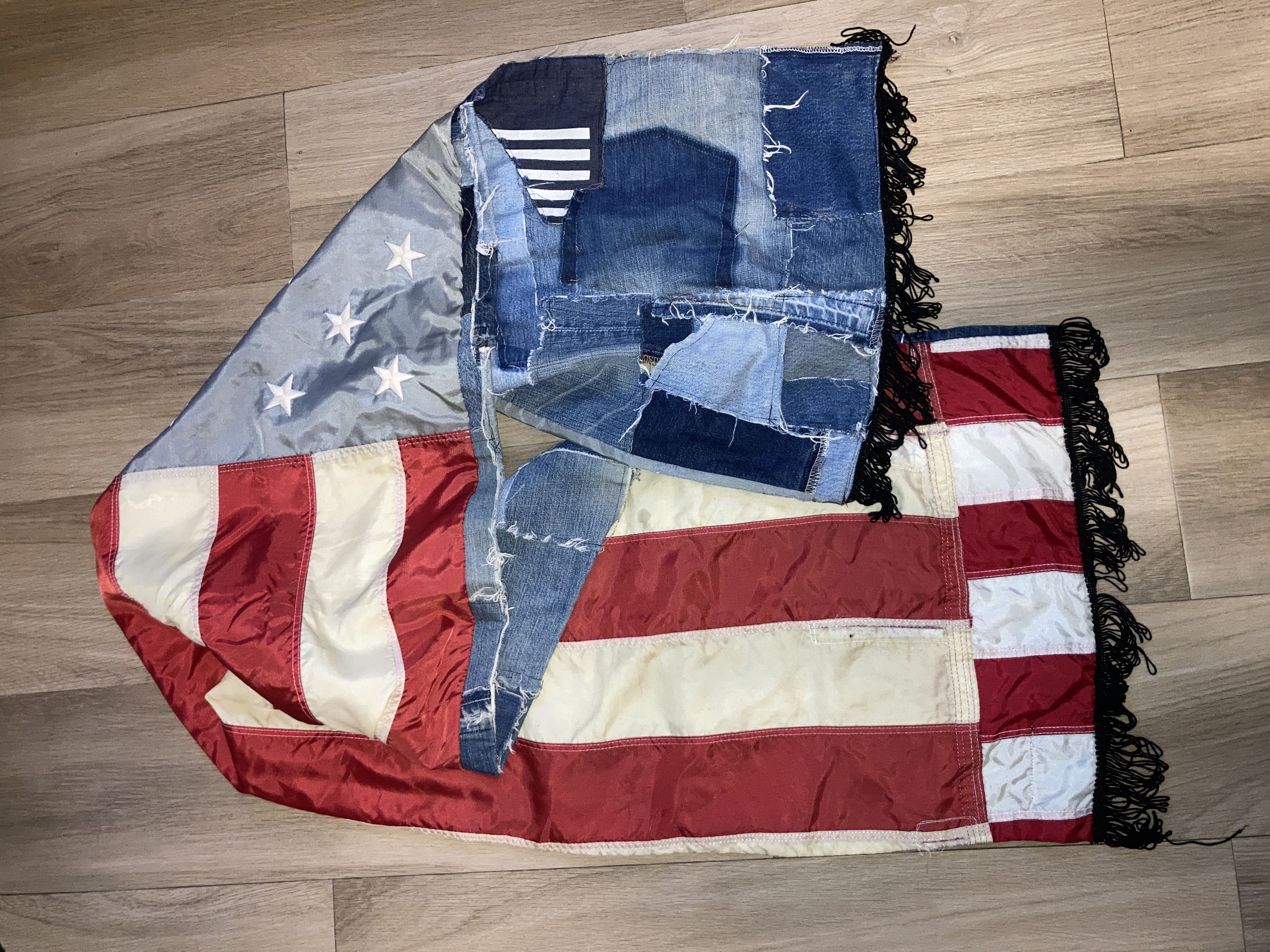 Other Gilet Denim America Flag Boro Scarf Size ONE SIZE - 4 Thumbnail