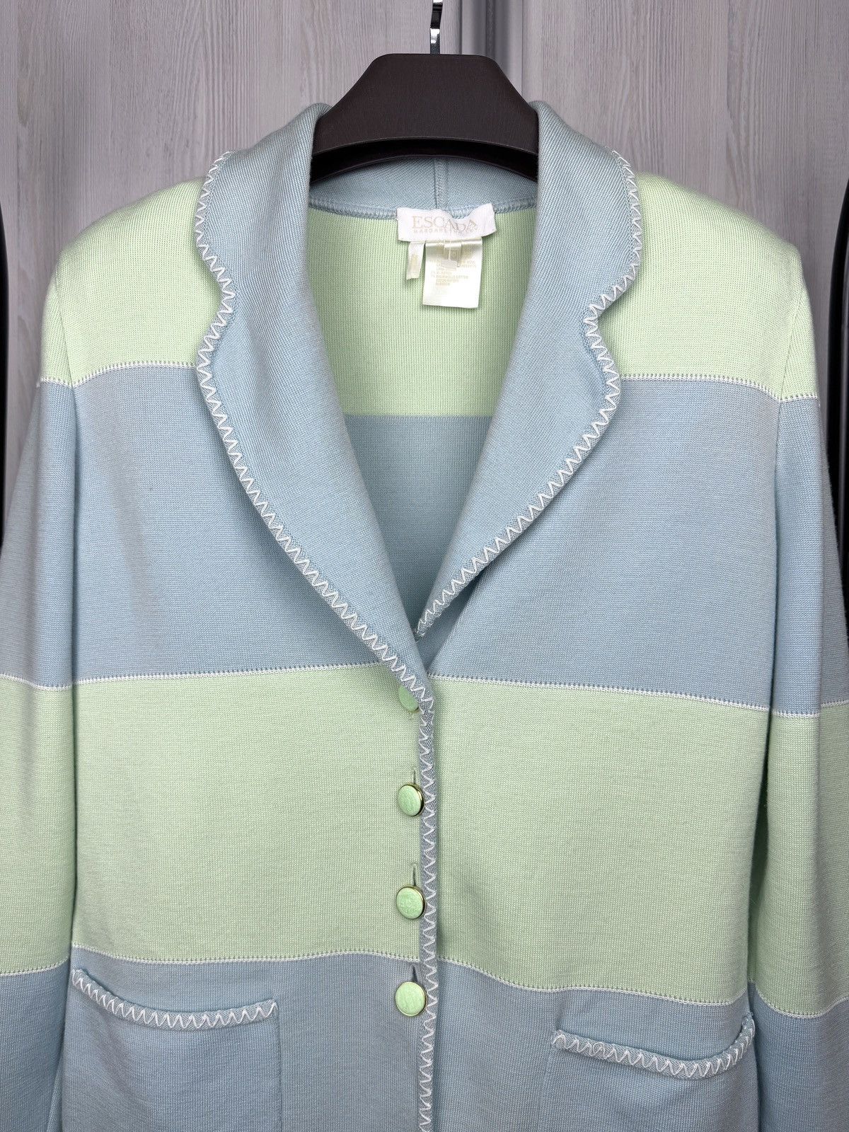 Escada Escada Magaretha Ley Colour Blocked Wool Blazer Germany 40 Size L / US 10 / IT 46 - 3 Thumbnail
