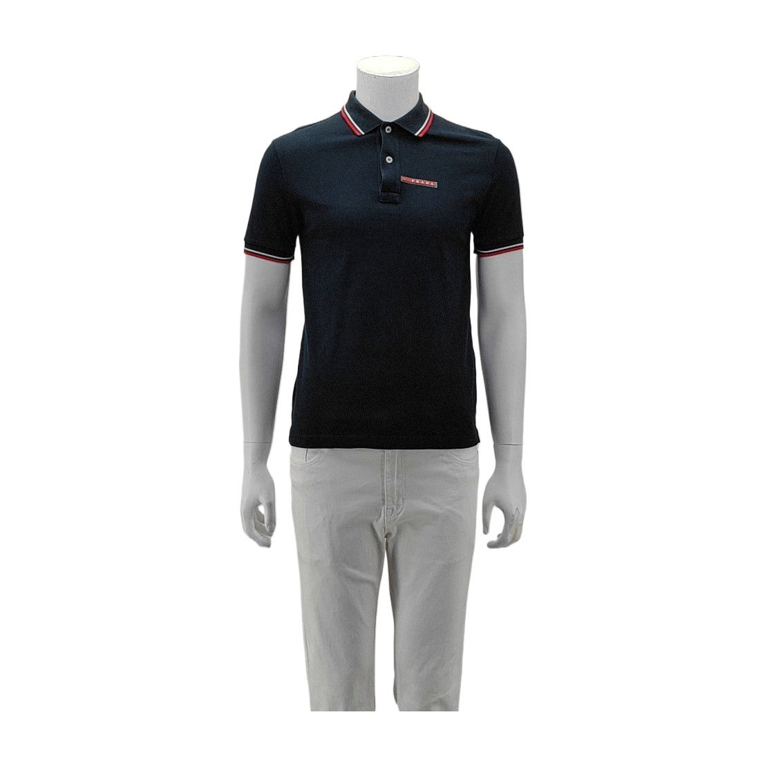 Prada Prada Striped Trim Cotton Polo Shirt Size S Size US S / EU 44-46 / 1 - 1 Thumbnail