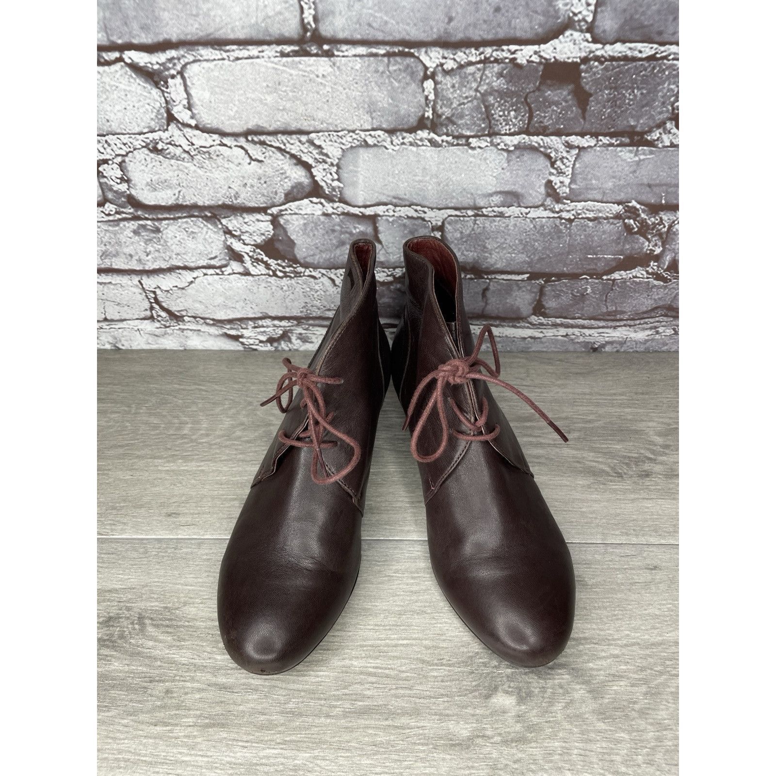 Camper Camper Alicante Brown Leather Lace Up Heel Ankle Boots Women Size US 7.5 / IT 37.5 - 21 Thumbnail