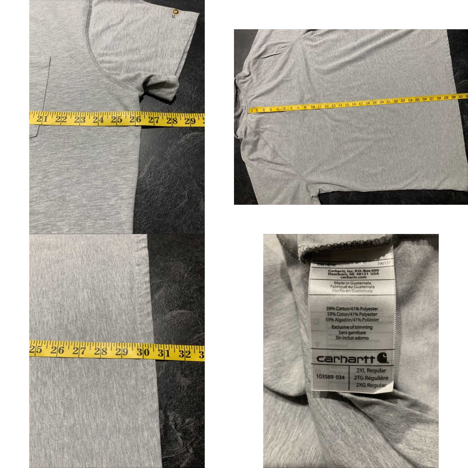 Carhartt Carhartt Mens Polo Shirt 2XL Short Sleeve Gray Relaxed Fit Casual Knit All Seasons Size US XXL / EU 58 / 5 - 8 Thumbnail