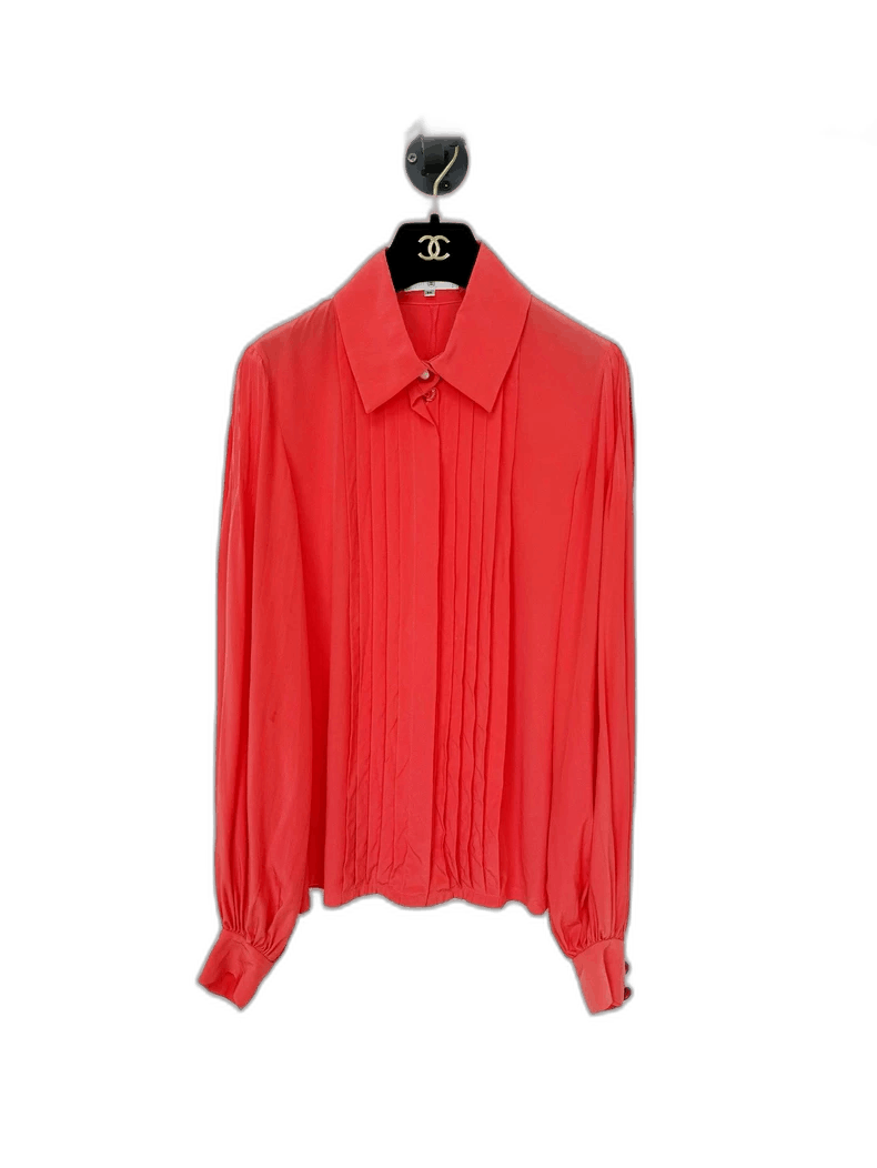 Chanel Chanel Silk Blouse Size 34 Red Color Size XS / US 0-2 / IT 36-38 - 1 Thumbnail