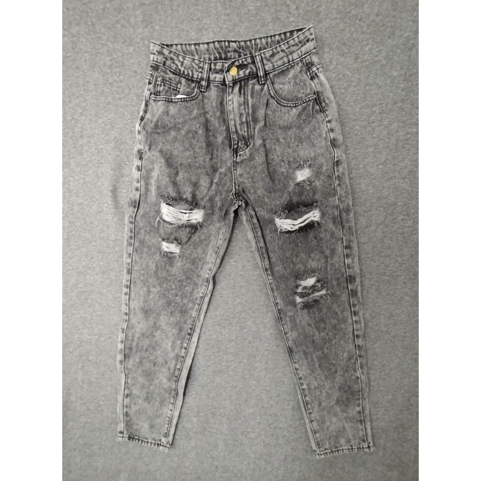 AG Jeans Jeans Brand Jeans Charcoal Gray High Rise Distressed Elastic Waist 5-Pocket Denim Jeans Mens? Size 32" / US 10 / IT 46 - 2 Thumbnail