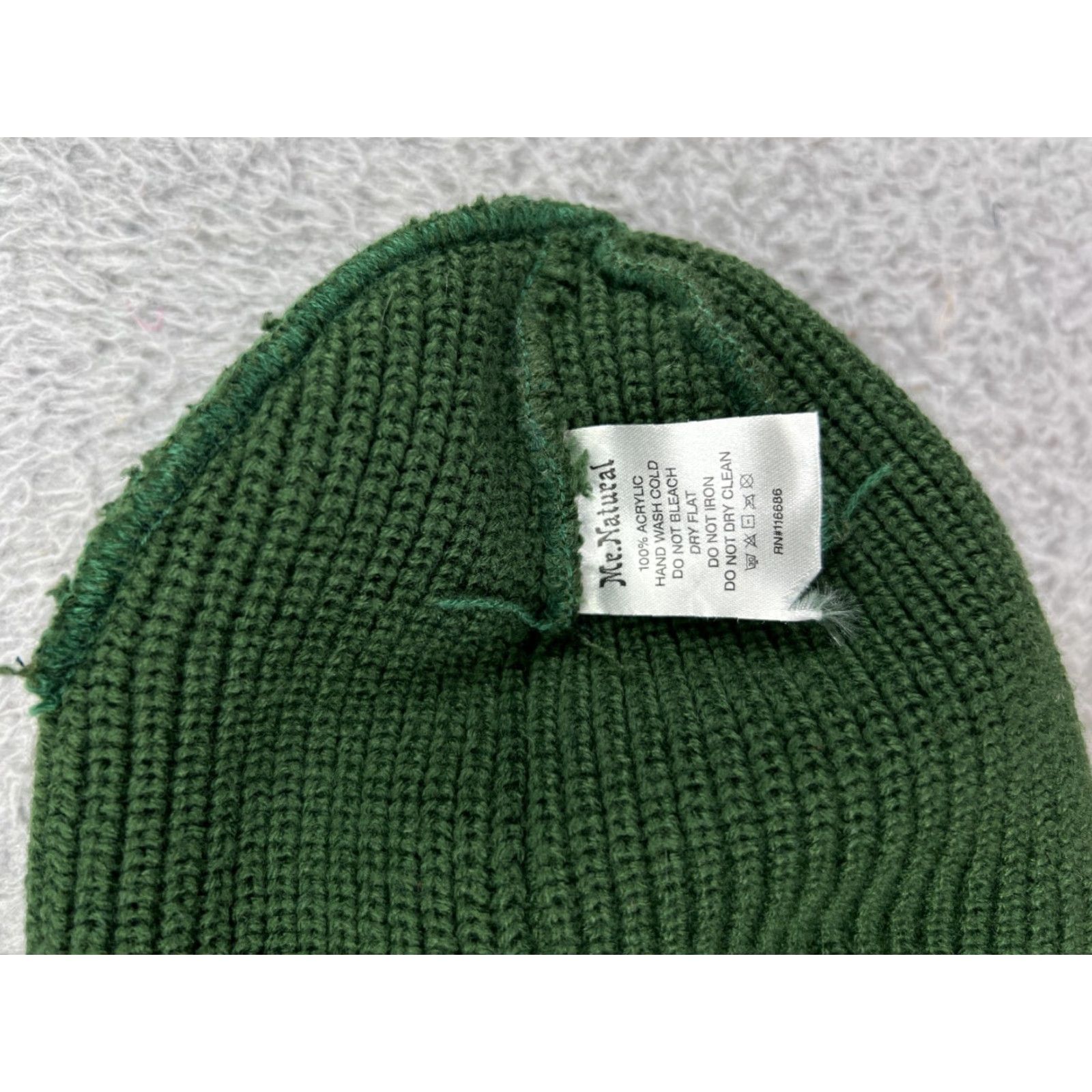 Vintage Mr. Natural Beanie Hat Adult One Size Green Knit Acrylic Snow Ski Logo Mushrooms Winter Mens Beanie Size ONE SIZE - 6 Thumbnail