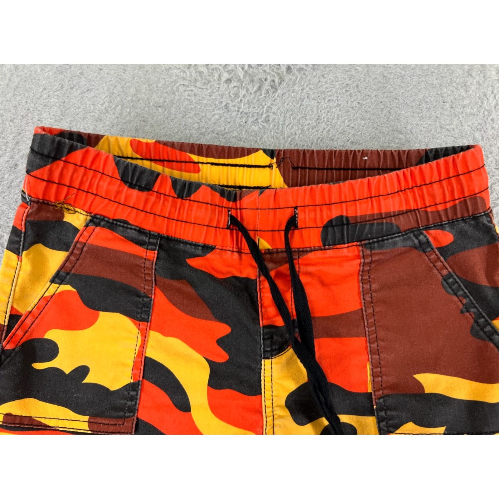 Vintage VIP Jeans Jeans Womens 5 Orange Black Yellow Lava Camo Jogger Cargo Cotton Blend Size 27" / US 4 / IT 40 - 4 Thumbnail