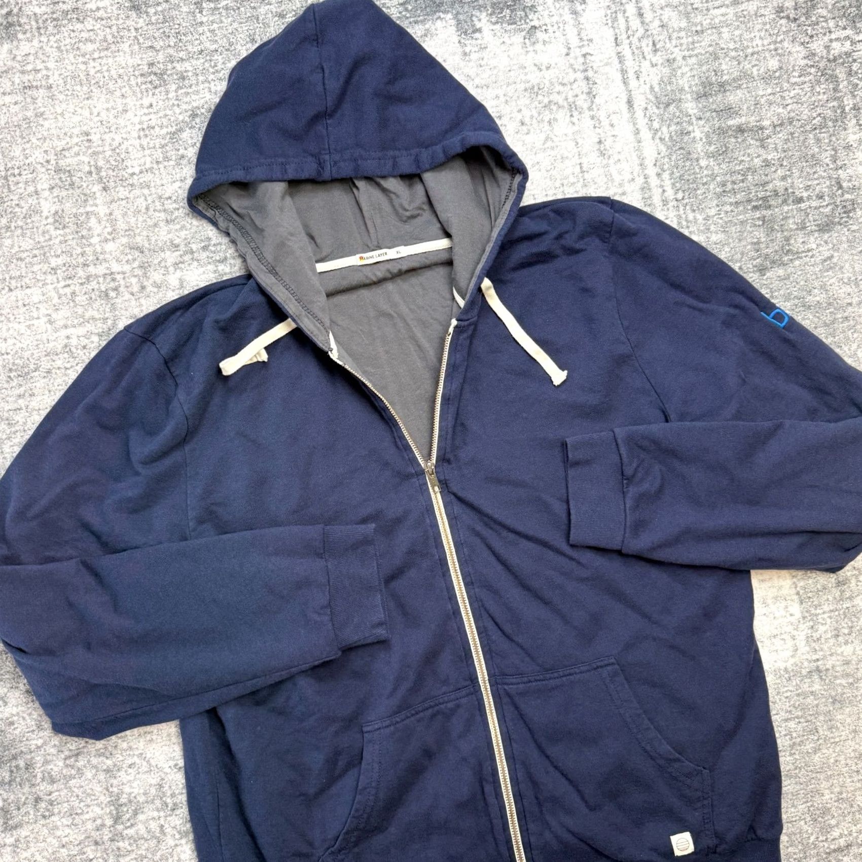 Marine Layer Marine Layer Hoodie Men XL Navy Blue Full Zip Lined Afternoon Stretch Sweatshirt Size US XL / EU 56 / 4 - 2 Thumbnail