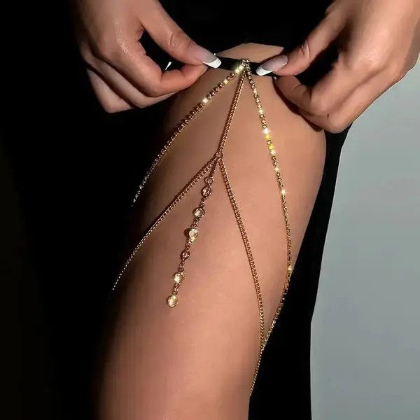 Japanese Brand × Vintage Boho Elastic Band Bandage Leg Thigh Chain for Women Size ONE SIZE - 1 Thumbnail