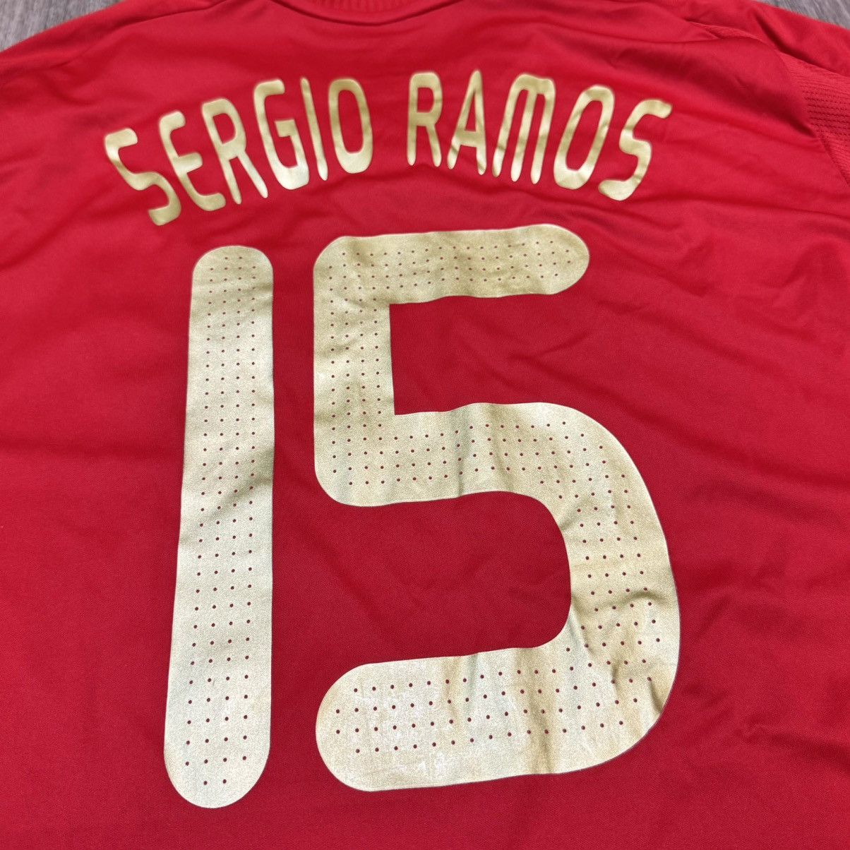 Adidas Spain Euro 2008 home shirt #15 Sergio Ramos Size US L / EU 52-54 / 3 - 5 Thumbnail