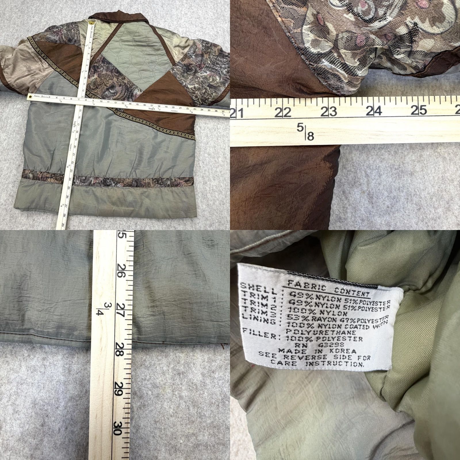 Vintage VINTAGE Gallery Jacket Womens Small Green Brown Quilted Patchwork Floral 80s Size S / US 4 / IT 40 - 10 Thumbnail