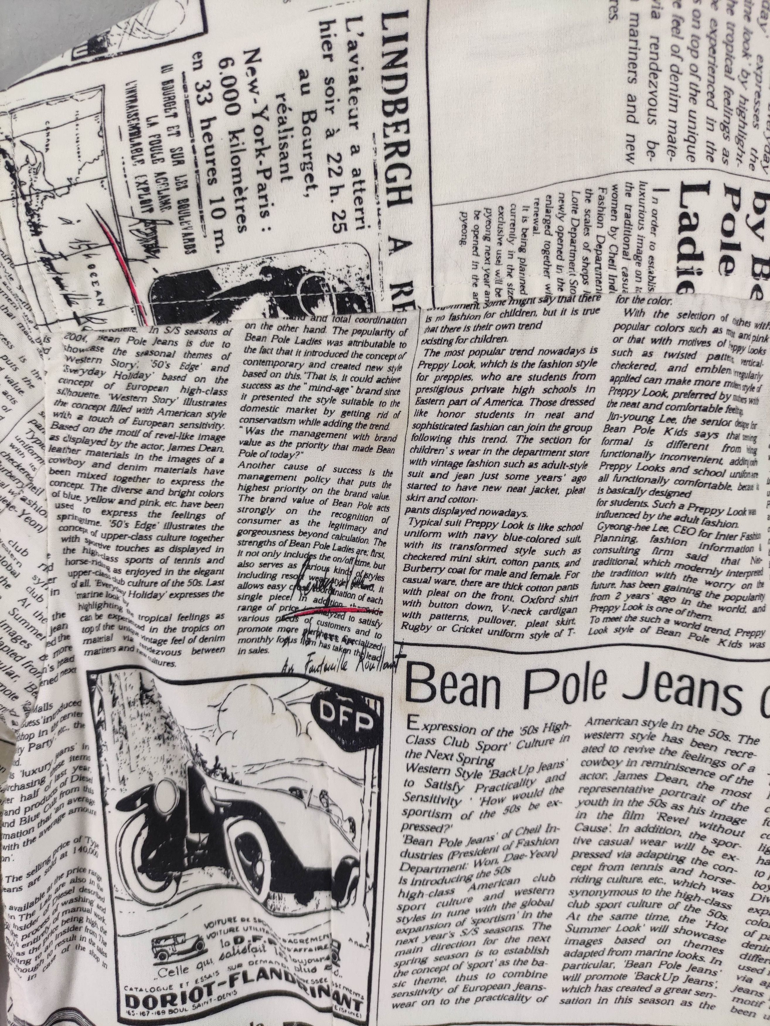 BEANPOLE Vintage Bean Pole Newspaper Shirt Button Up Long Sleeve Size XXS / US 00 / IT 34 - 6 Thumbnail