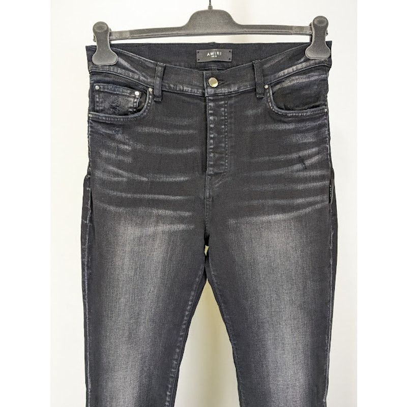 Amiri o1rshd1 Stacked Flare Jeans in Aged Black Size US 32 / EU 48 - 3 Thumbnail