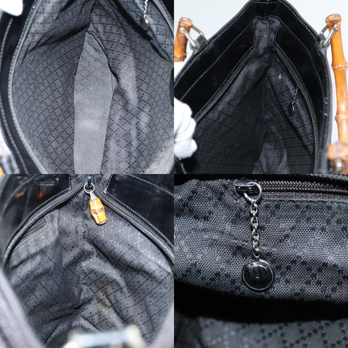 Gucci GUCCI Bamboo Hand Bag Nylon Black Size ONE SIZE - 12 Thumbnail