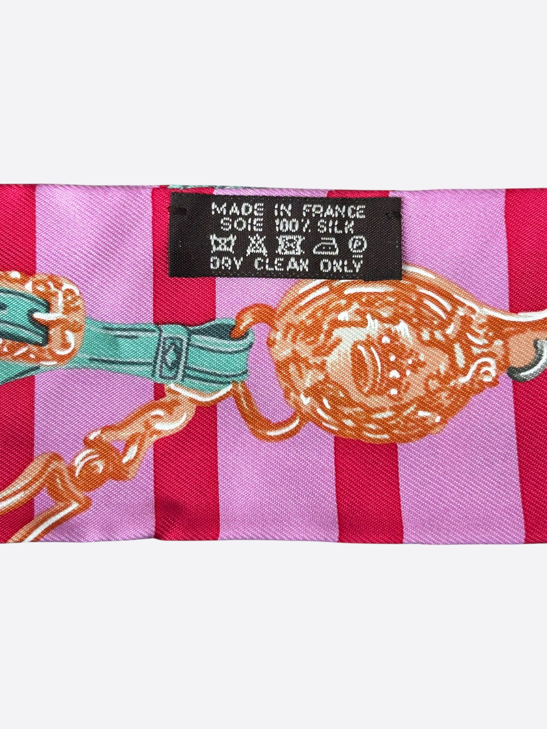 Hermes Hermes Pink Brides De Gala Striped Twilly Size ONE SIZE - 3 Thumbnail