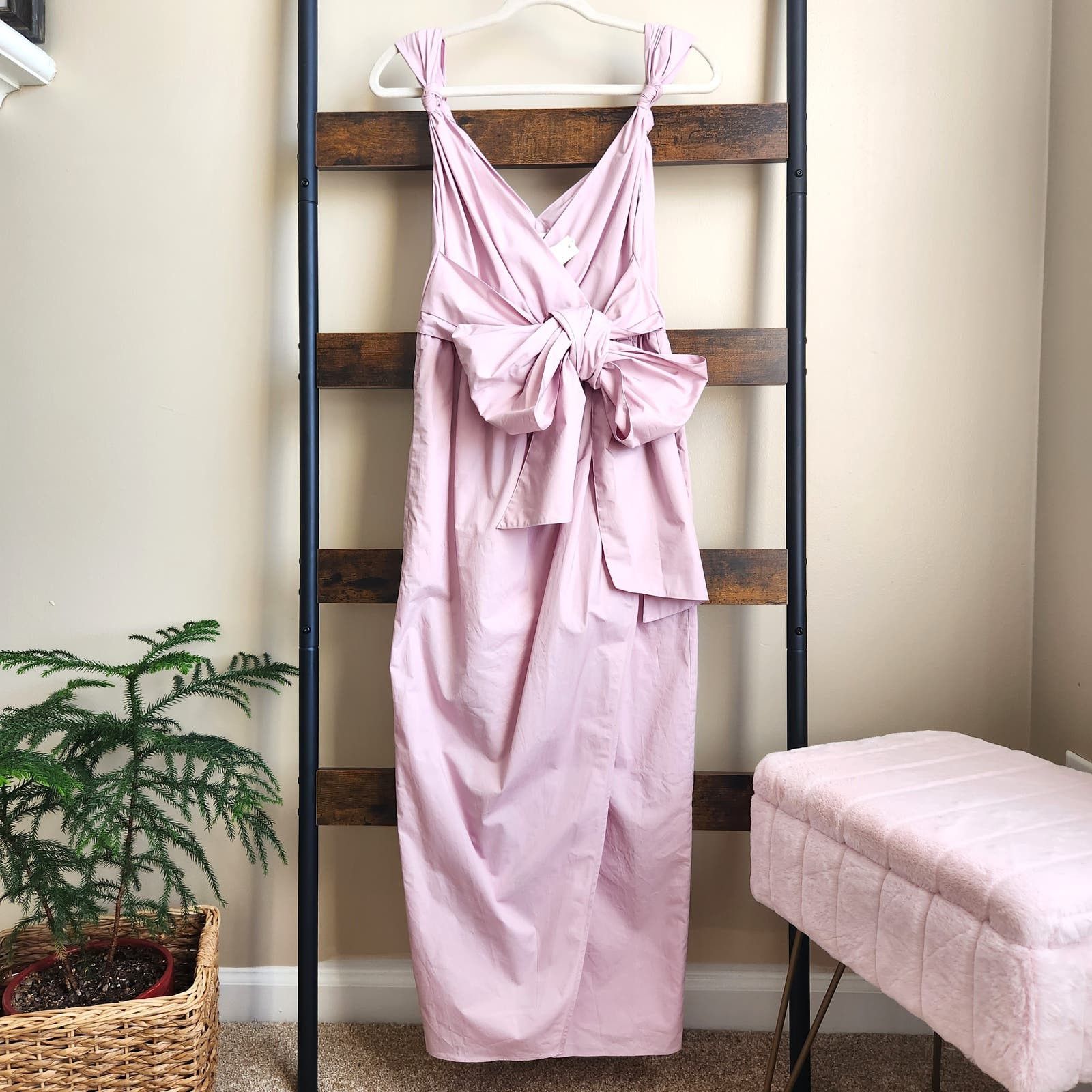 image of Rebecca Taylor Women Pale Orchid Cotton Wrap Dress Size Us 4 in Pink