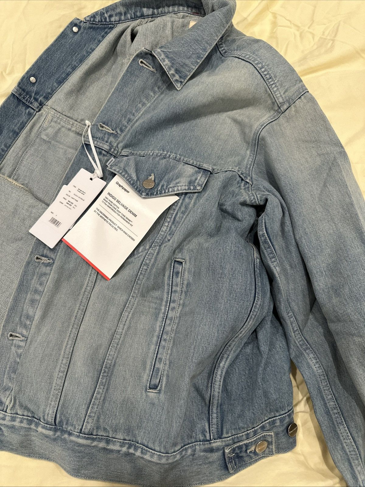 Graphpaper Graphpaper Selvage Denim Jacket - Light Fade size 1 