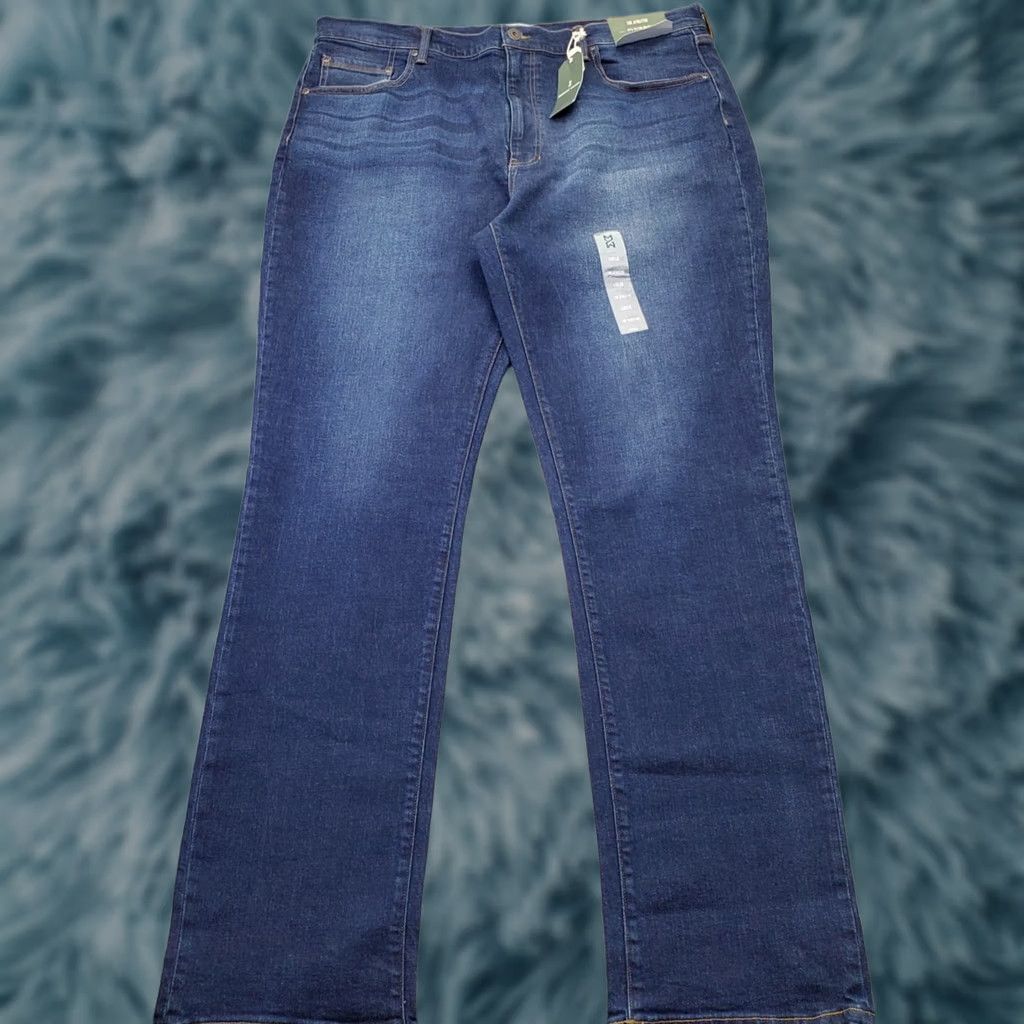 Vintage Mutual Weave Jeans Mens Blue Denim Stretch Faded Athletic Fit Tapered Leg 40x36 Size US 40 / EU 56 - 1 Thumbnail