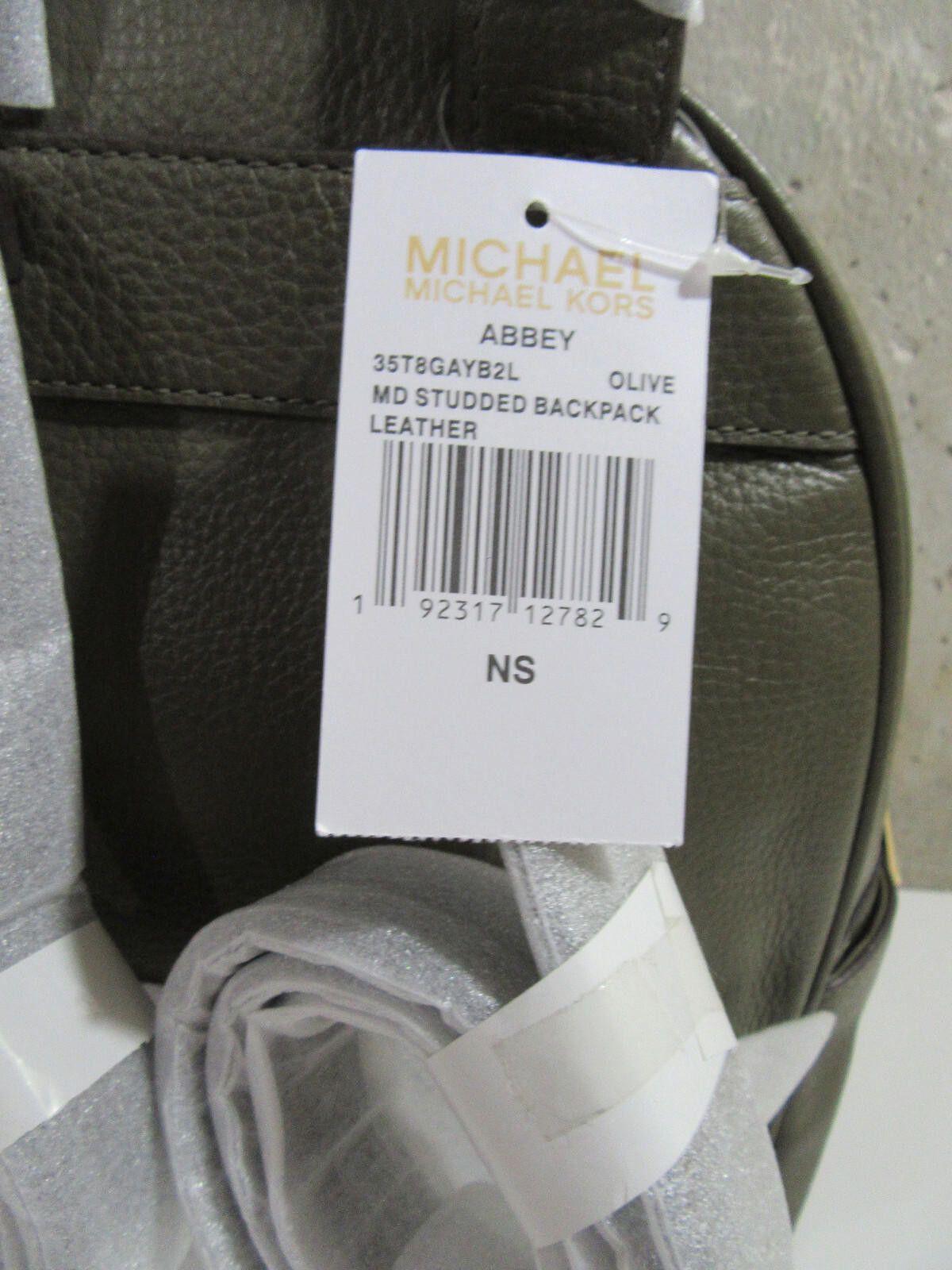 Michael Kors Michael Kors Abbey Leather Medium Studded Backpack Olive NEW Size ONE SIZE - 5 Thumbnail