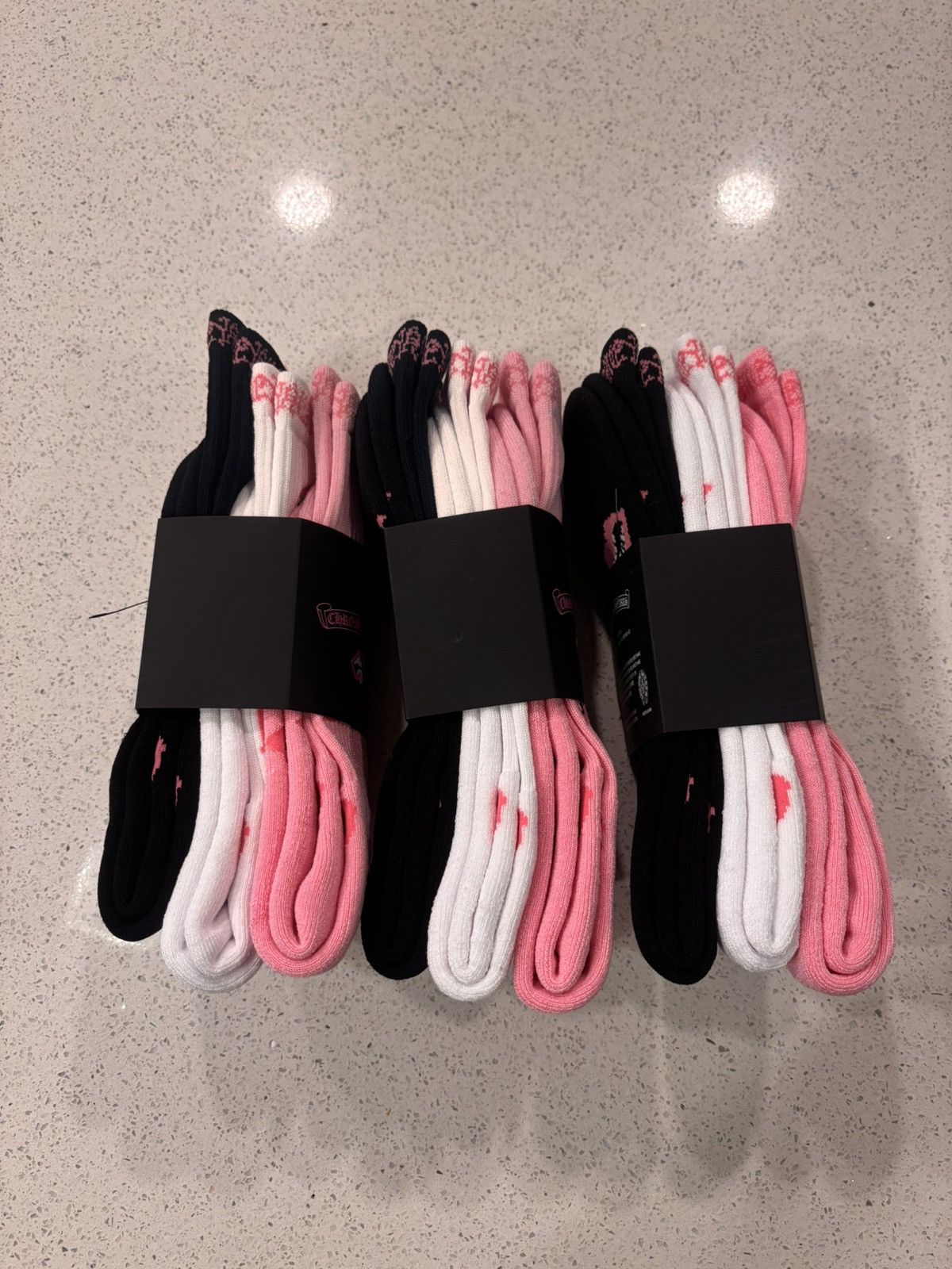 Chrome Hearts Chrome Socks 3-Pack Chomper Matty Boy (pink,black,white) Size ONE SIZE - 2 Thumbnail
