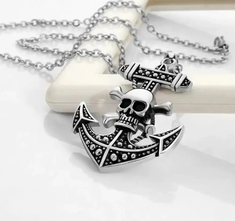 Jewelry Pirate Skull Necklace Size ONE SIZE - 3 Thumbnail