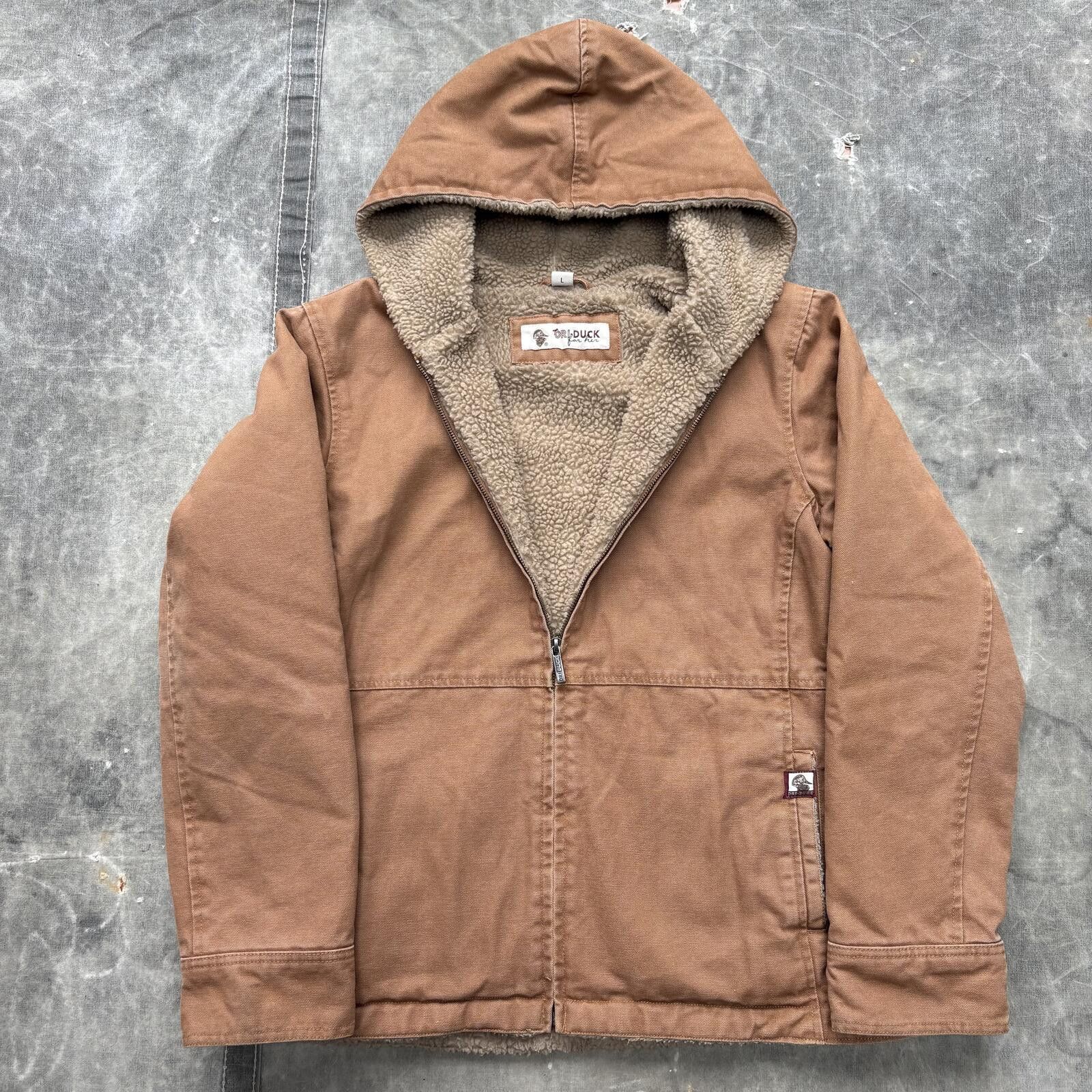 Vintage Vintage Carhartt Style Dri Duck Canvas Sherpa Lined Jacket Size L / US 10 / IT 46 - 1 Thumbnail
