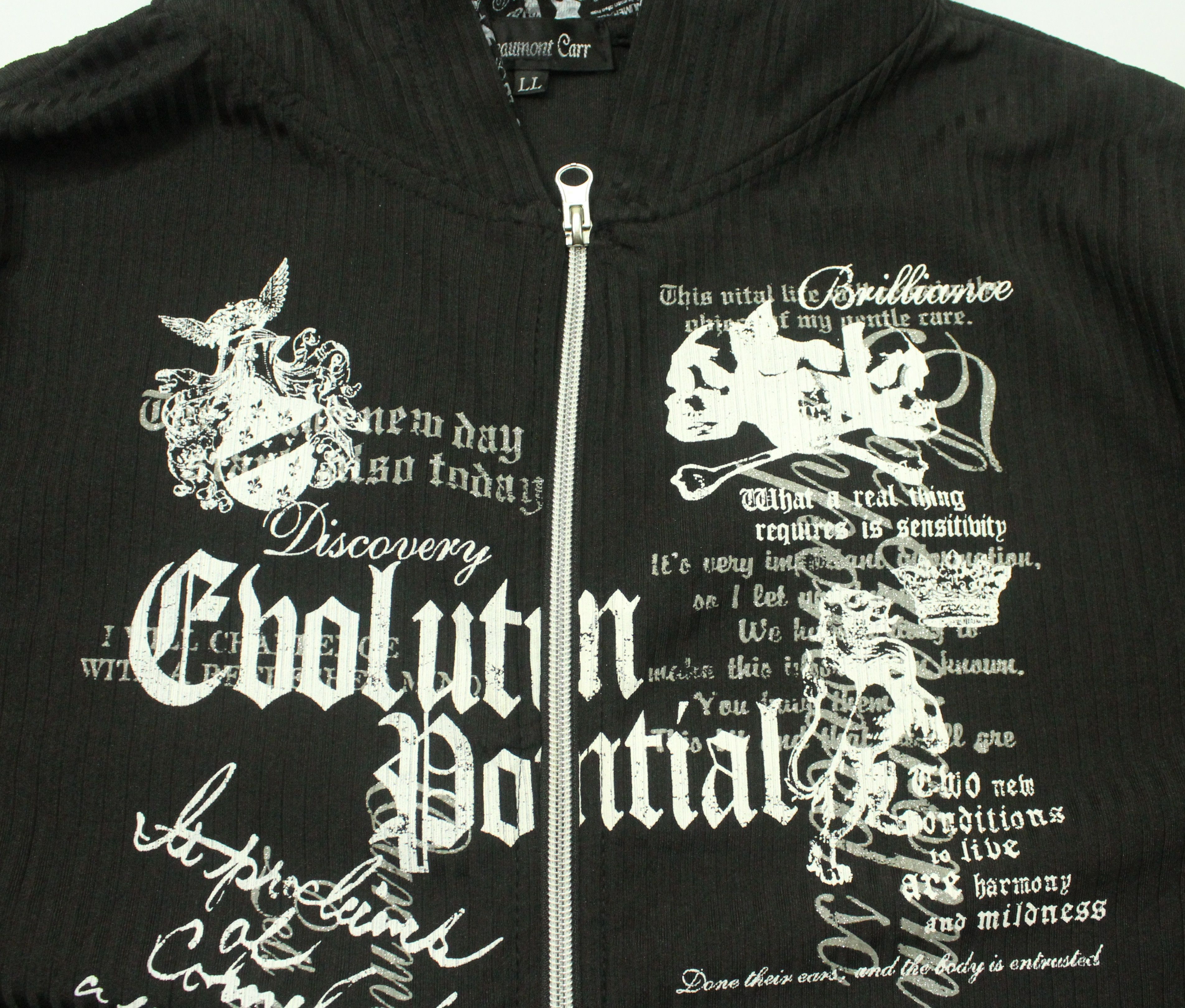 14th Addiction × If Six Was Nine × Le Grande Bleu (L.G.B.) BEAUMONT CARR Shirt Poem Skull Seditionaries Hooded Size US L / EU 52-54 / 3 - 9 Thumbnail