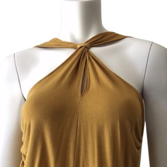 Other Elegant Gold Halter Neck Maxi Dress Soft Flowing Size S / US 4 / IT 40 - 2 Thumbnail