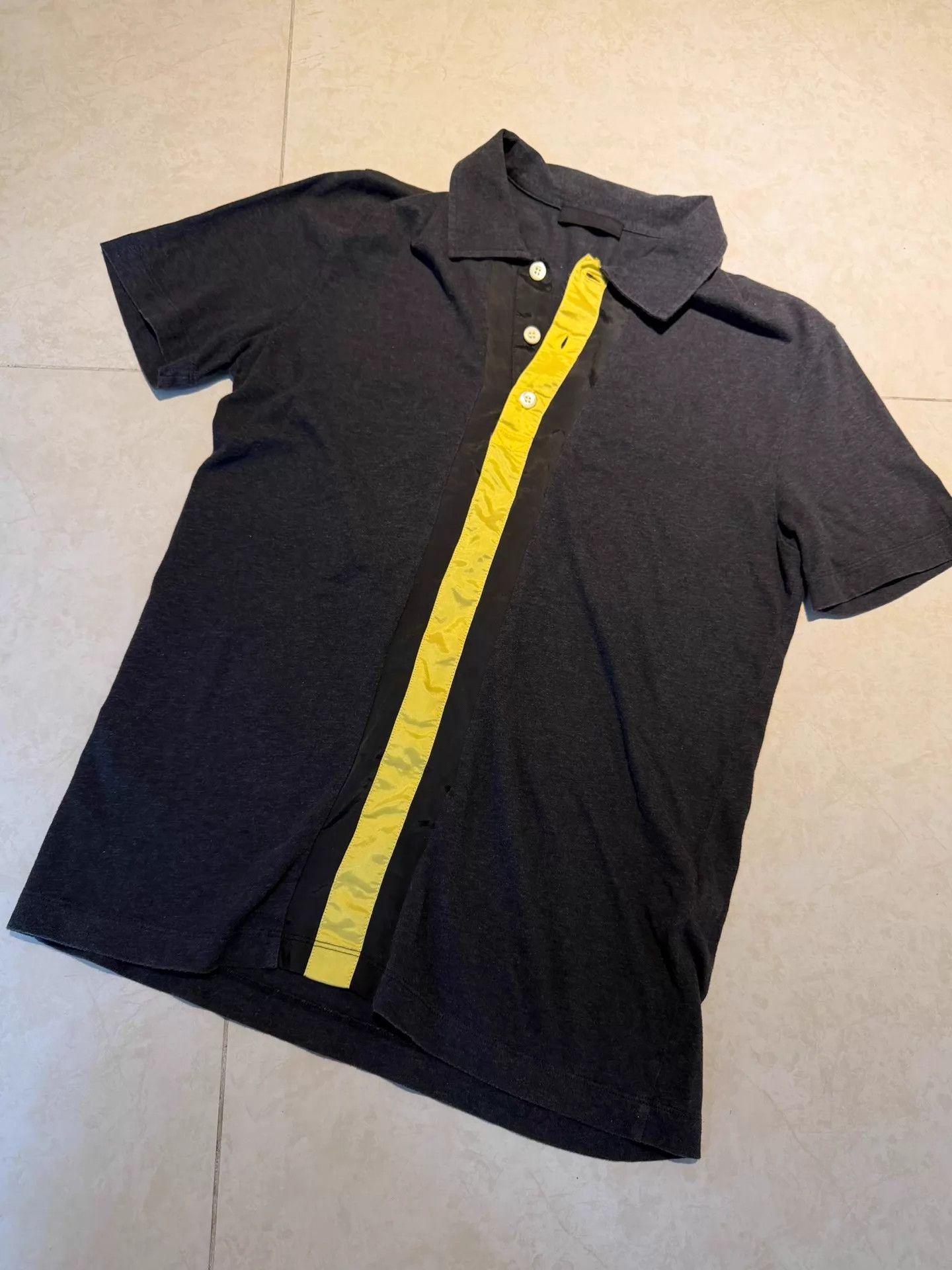 Prada PRADA Colorblock Knit Short-Sleeve Polo Gray S 9/10 Size S / US 4 / IT 40 - 1 Thumbnail