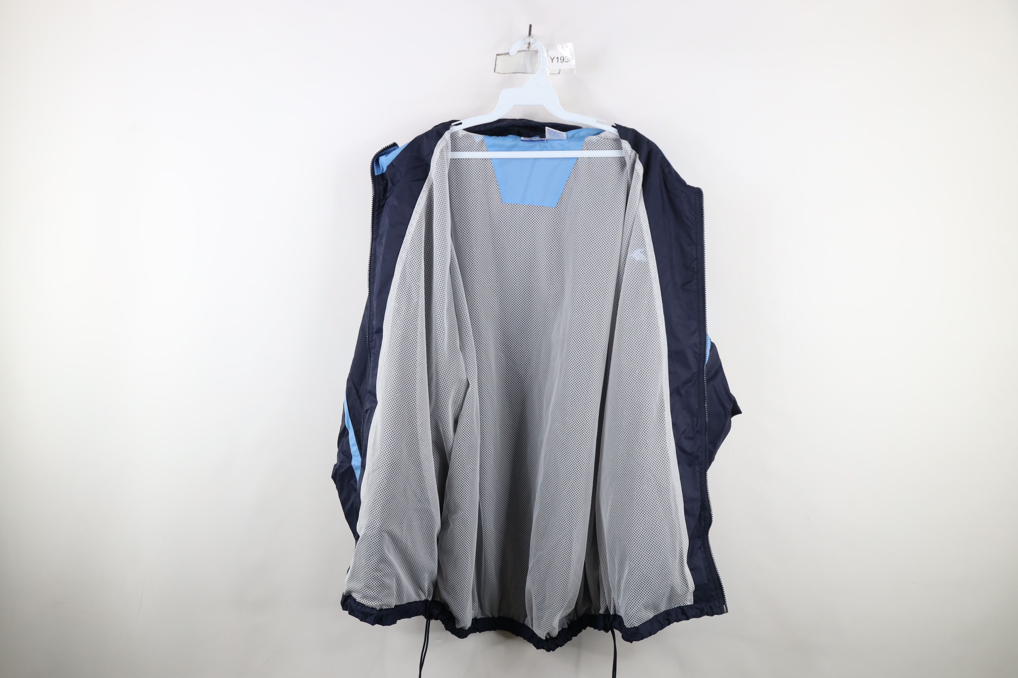 Reebok × Vintage Vintage 90s Reebok Hooded Full Zip Windbreaker Jacket Blue Size US XXL / EU 58 / 5 - 8 Thumbnail