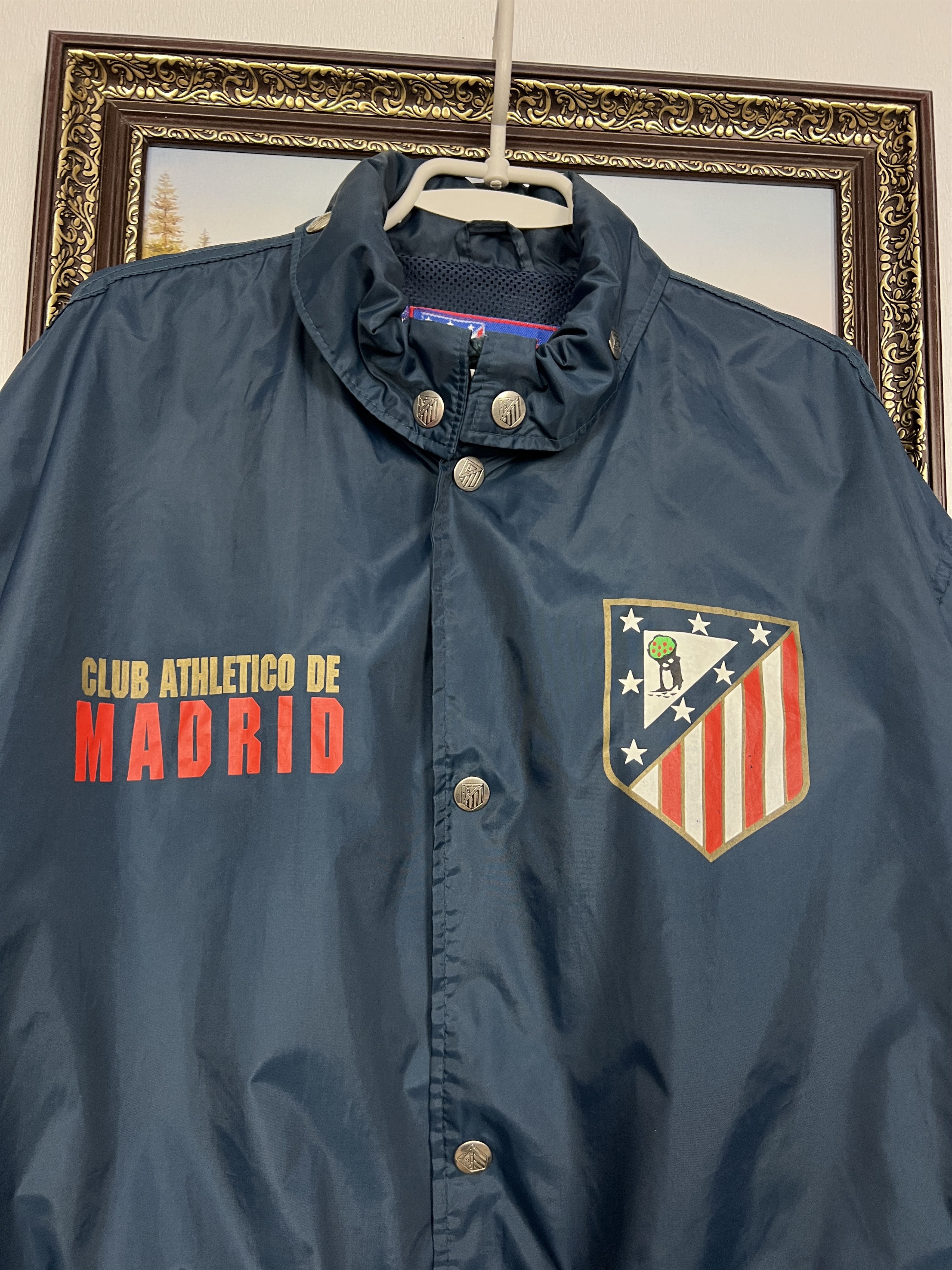 Vintage Atletico Madrid Football Jacket Windbreaker Track