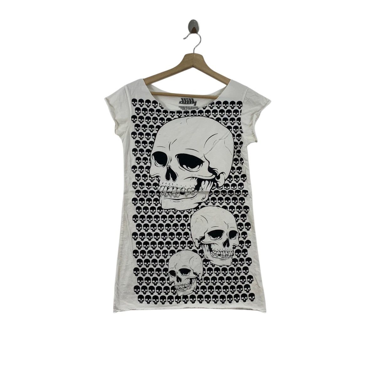 Other CUBICEX Skulls Print Design Short Sleeve White Blouse Size XS / US 0-2 / IT 36-38 - 1 Thumbnail